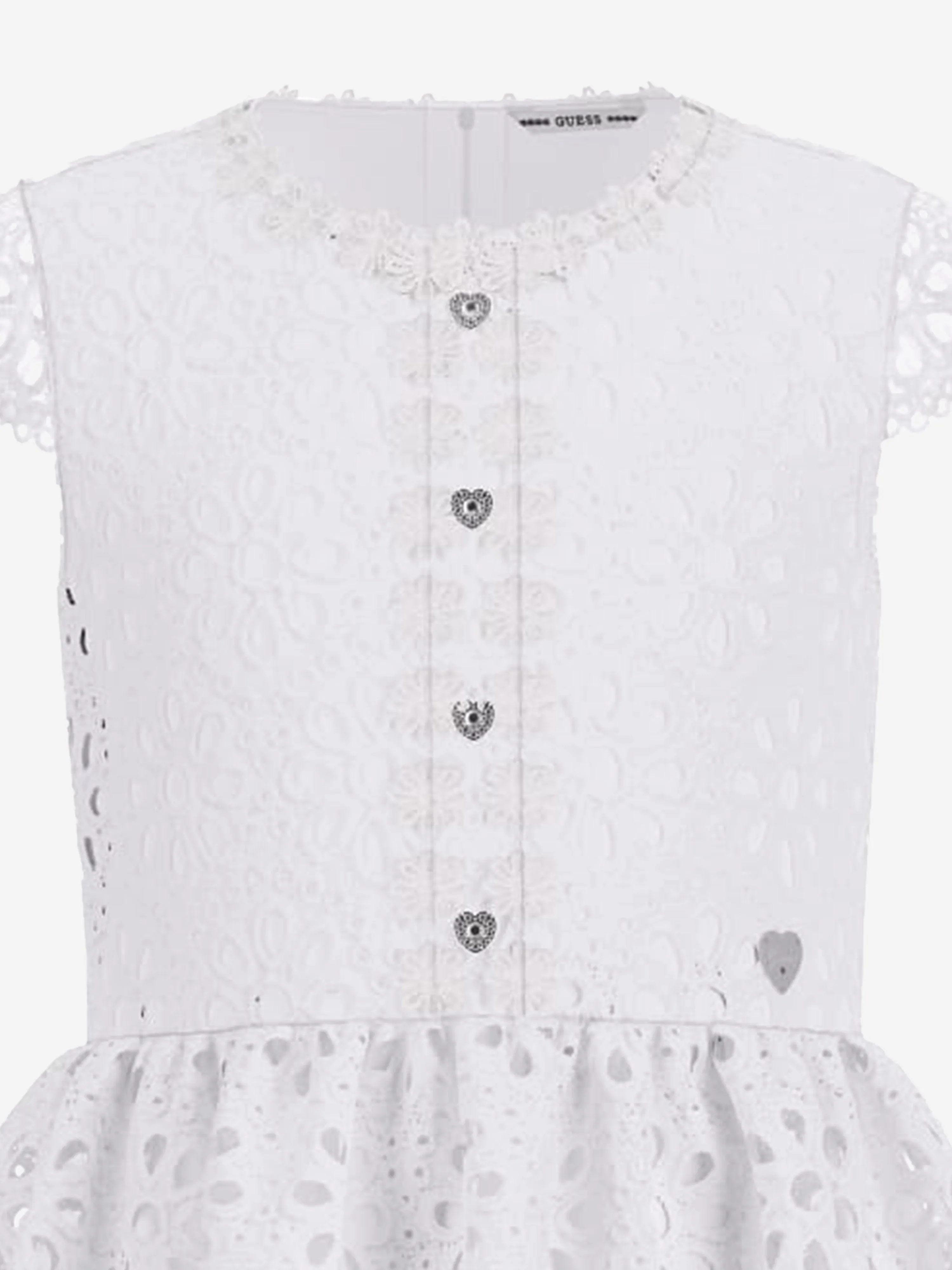 Mädchen Spitzenkleid in Weiß