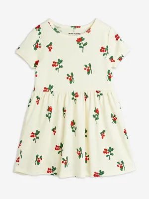 Mädchen Preiselbeeren AOP Kleid in Elfenbein