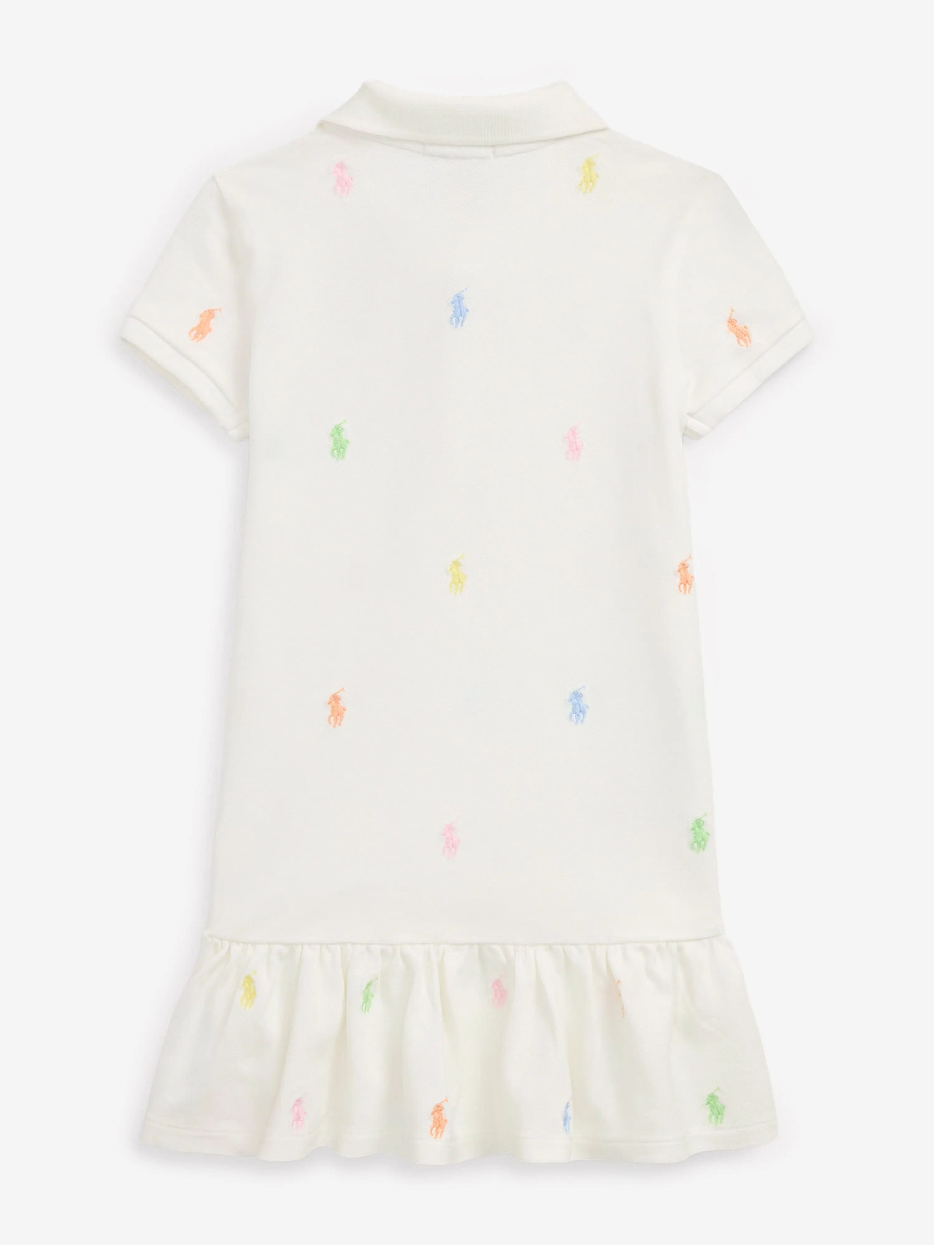 Mädchen Logo Polo Kleid in Weiß