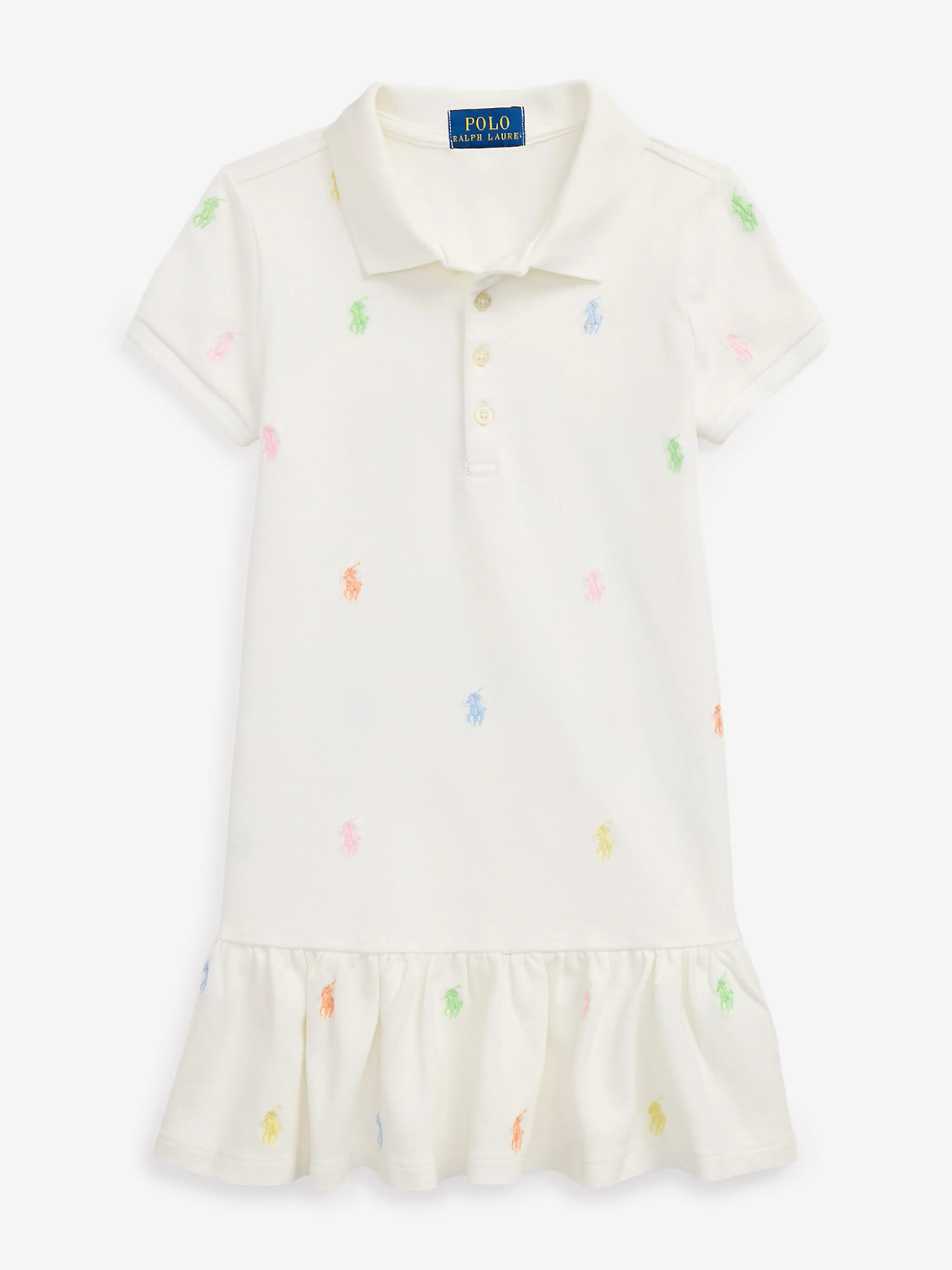 Mädchen Logo Polo Kleid in Weiß