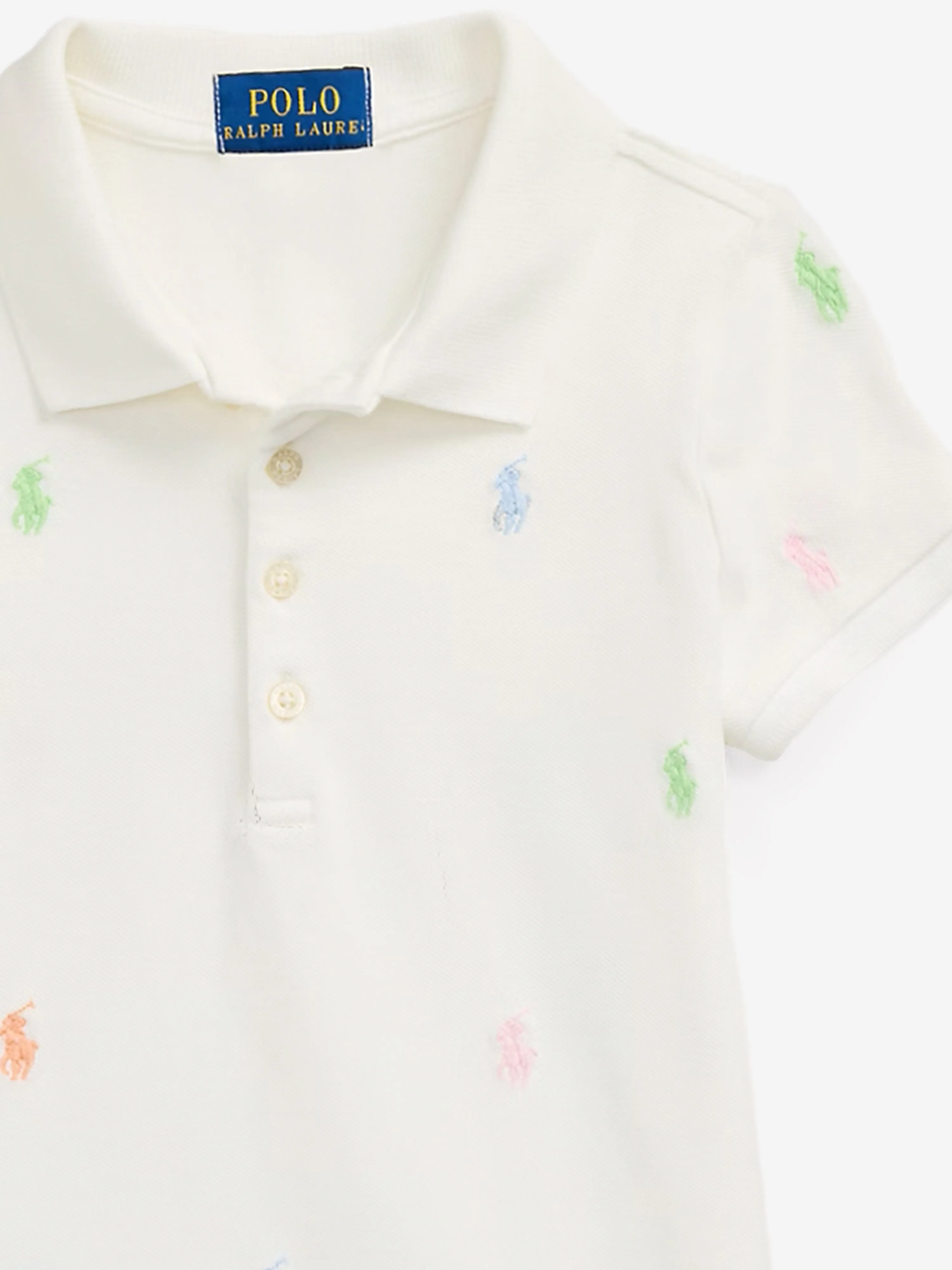 Mädchen Logo Polo Kleid in Weiß