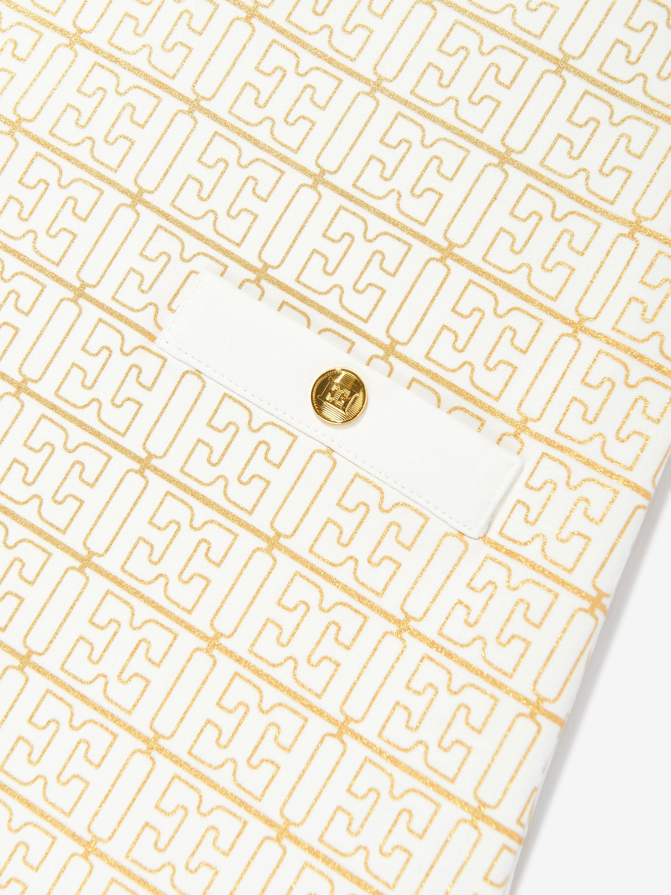 Mädchen Logo Print Kleid in Elfenbein