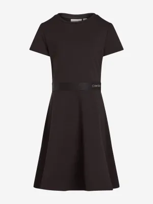 Mädchen Logo Band Punto Kleid in Schwarz