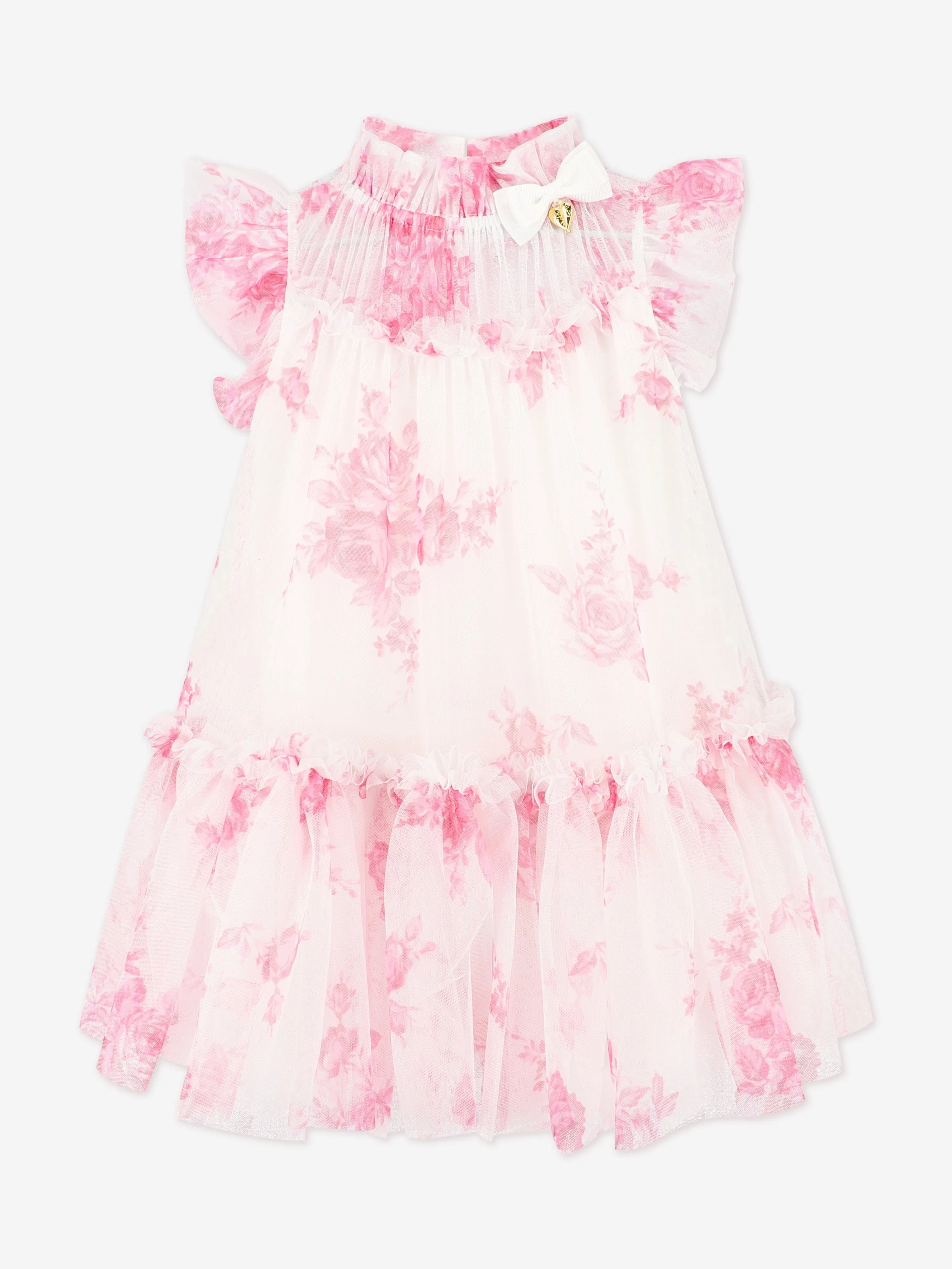 Mädchen Ringelblumen Rosen Kleid in Rosa