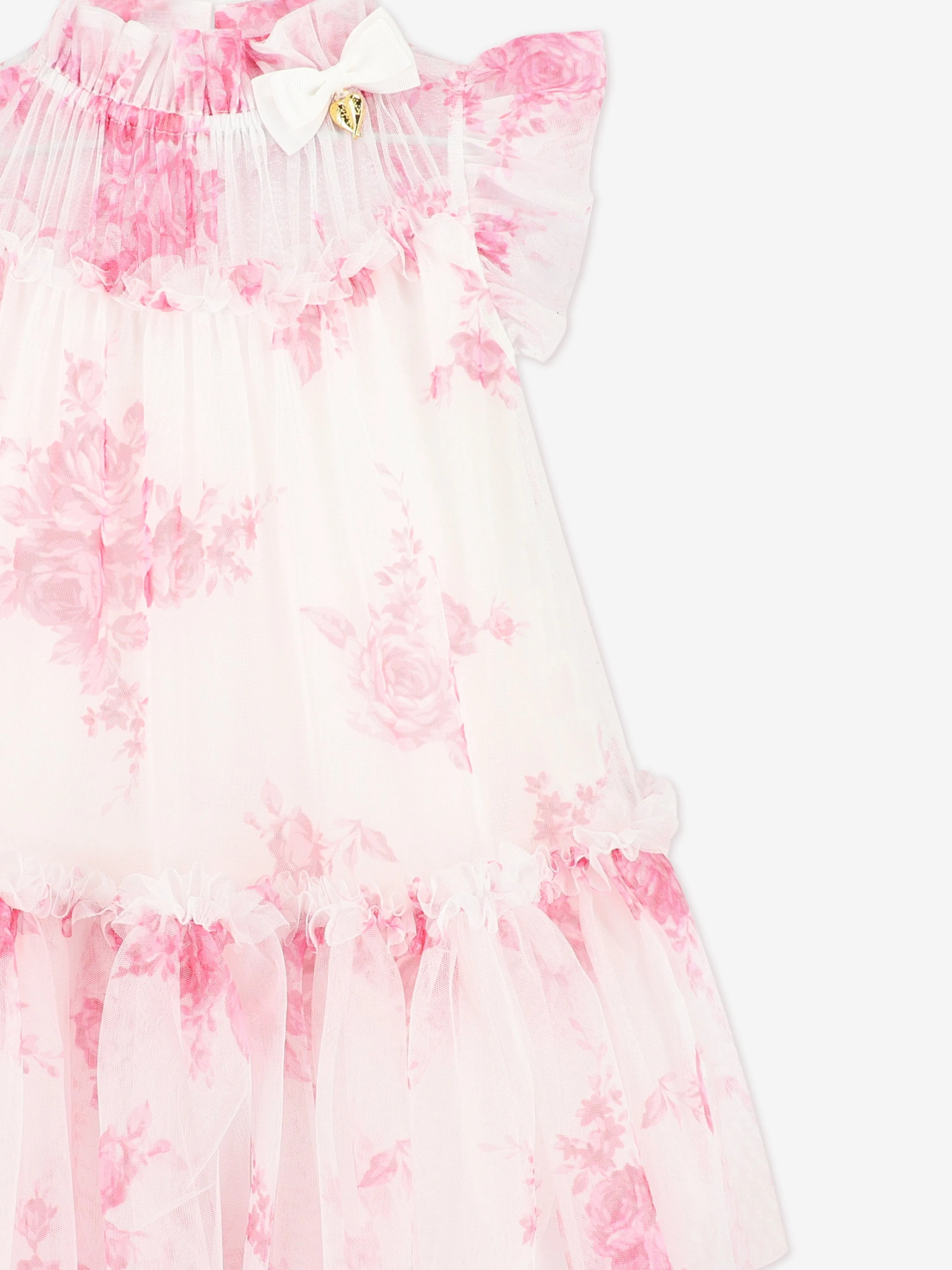Mädchen Ringelblumen Rosen Kleid in Rosa