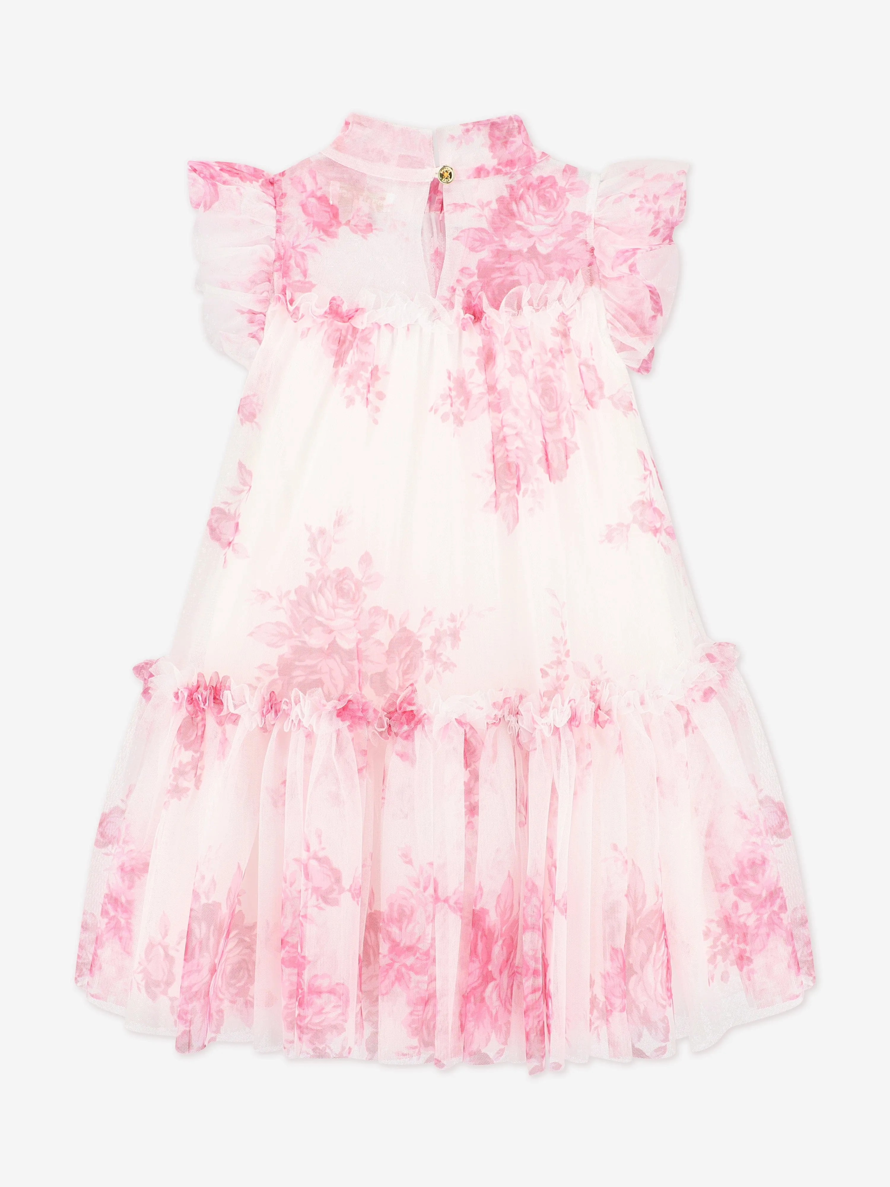 Mädchen Ringelblumen Rosen Kleid in Rosa