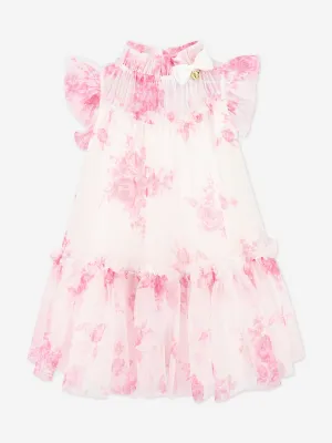 Mädchen Ringelblumen Rosen Kleid in Rosa