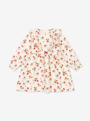 Mädchen Marmelade Basic Rüschenkleid in Elfenbein