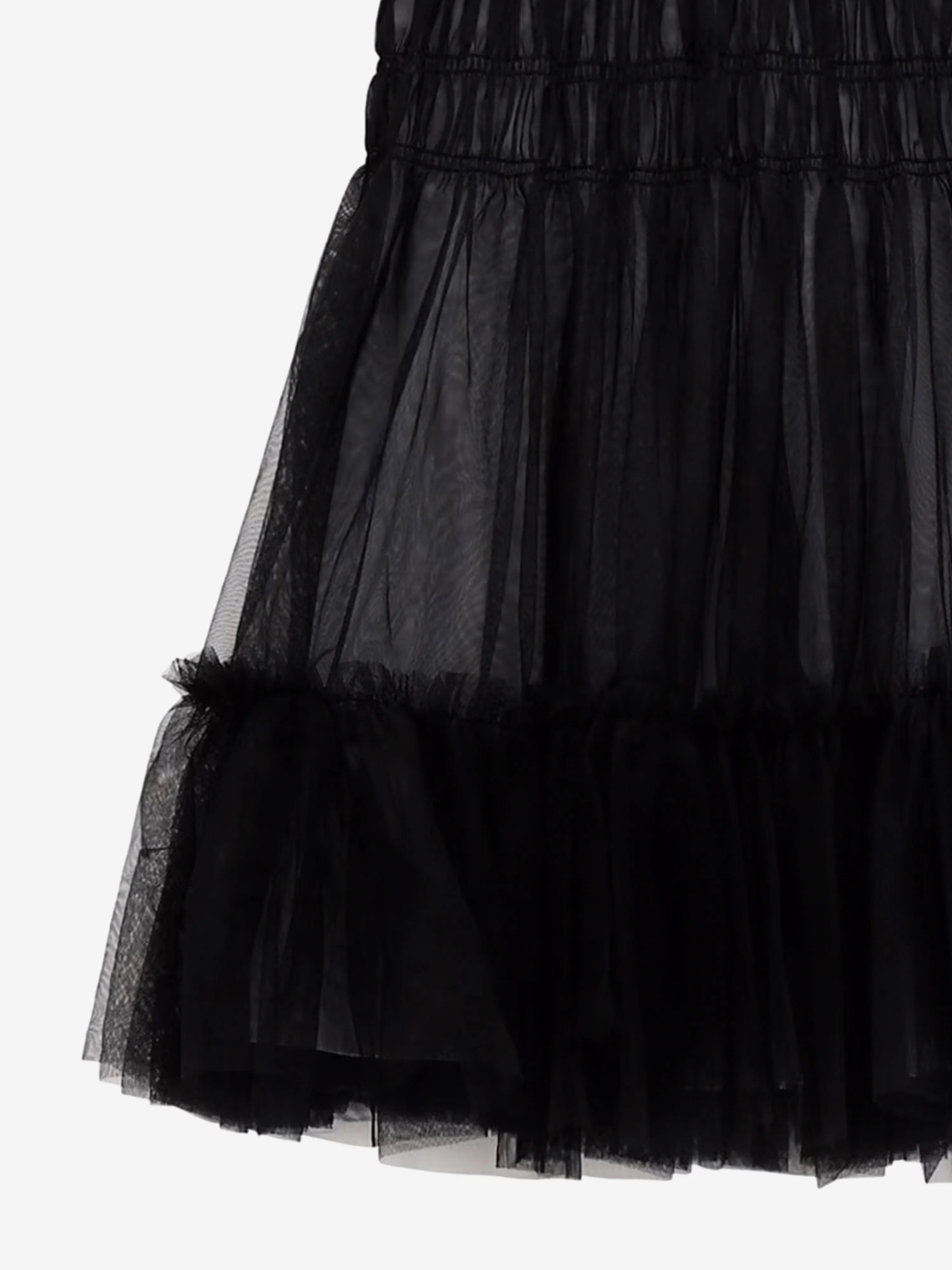 Mädchen Mixed-Fabric-Kleid in Schwarz