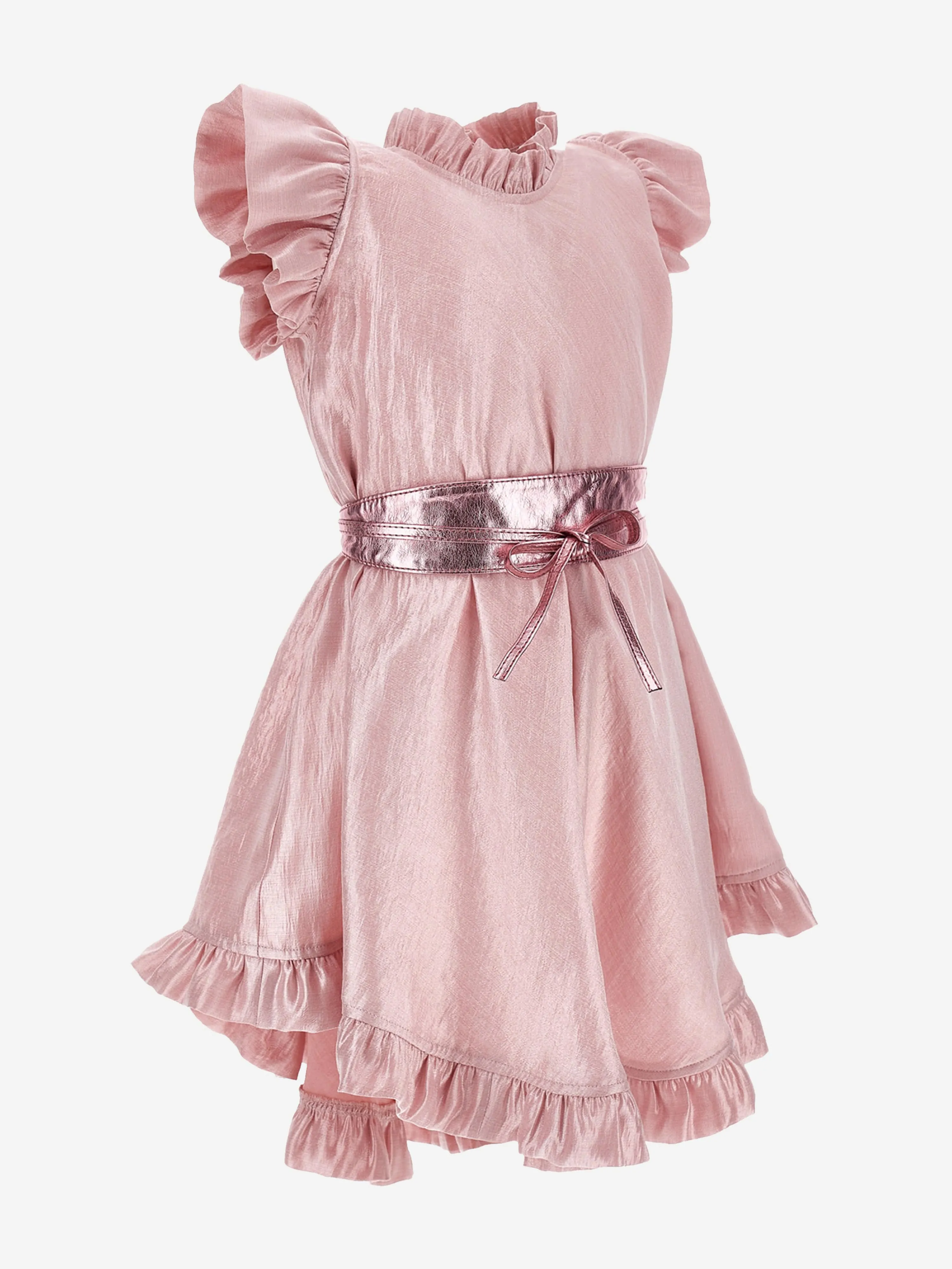 Mädchen Anlasskleid mit Gürtel in Rosa