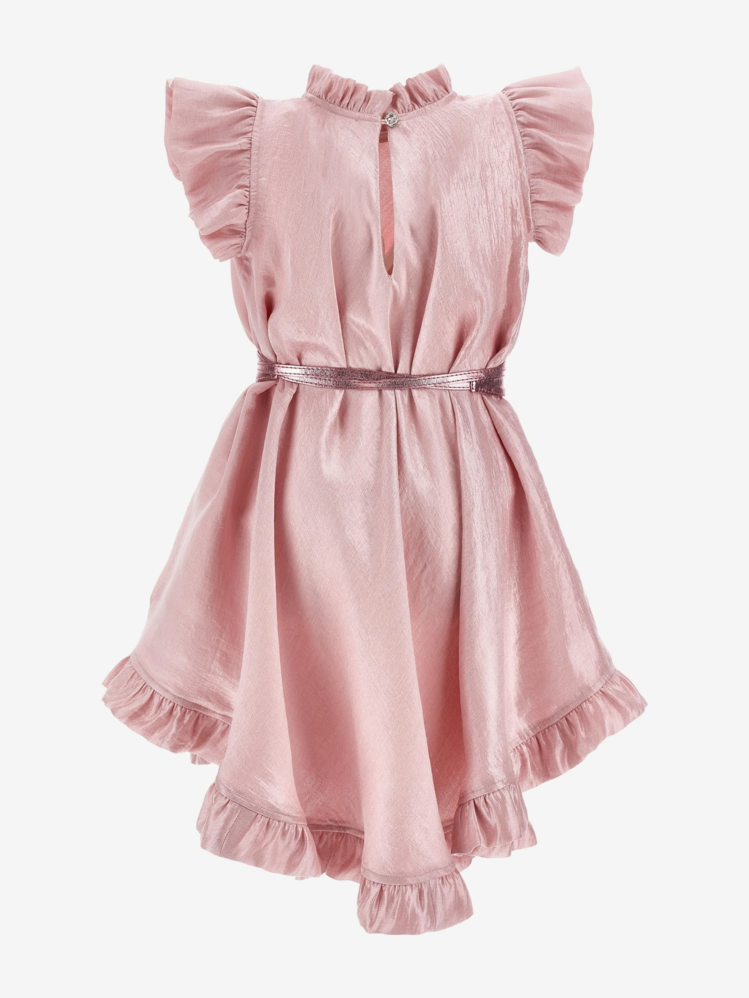Mädchen Anlasskleid mit Gürtel in Rosa
