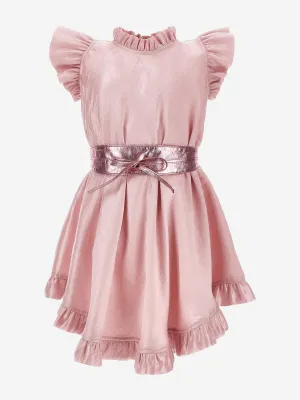 Mädchen Anlasskleid mit Gürtel in Rosa