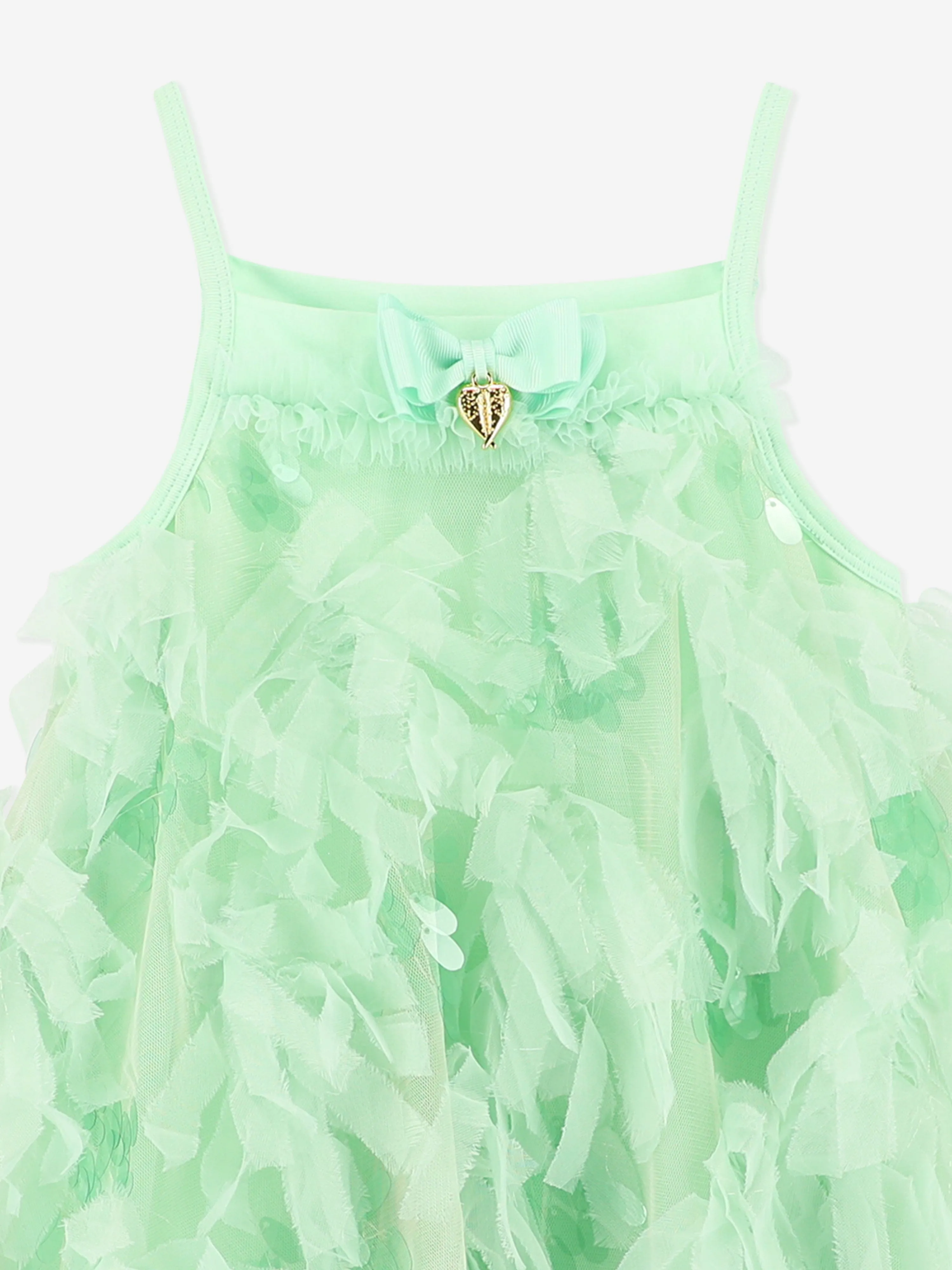 Mädchen Palma 3D Tüll und Pailletten Kleid in Grün