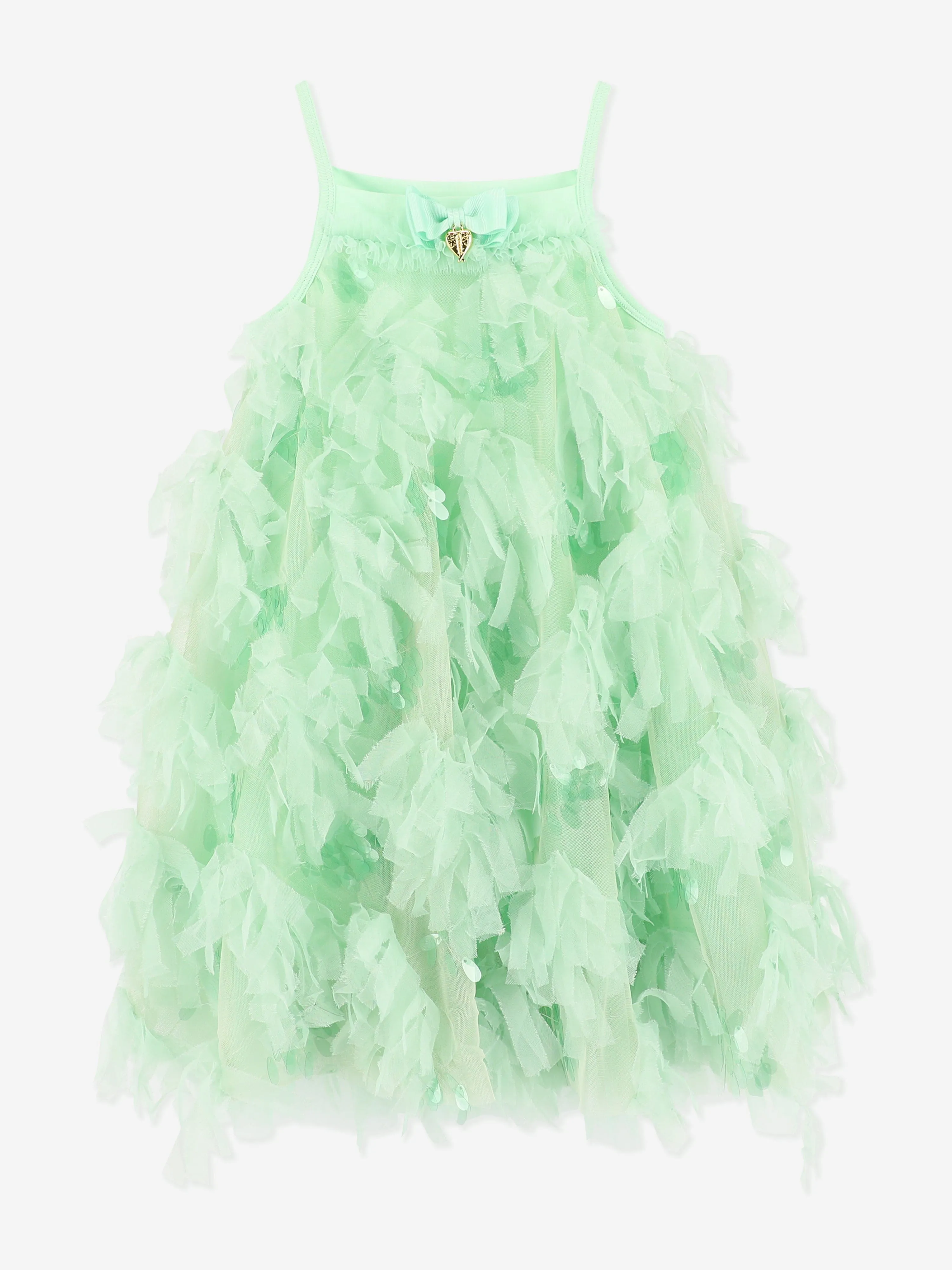 Mädchen Palma 3D Tüll und Pailletten Kleid in Grün