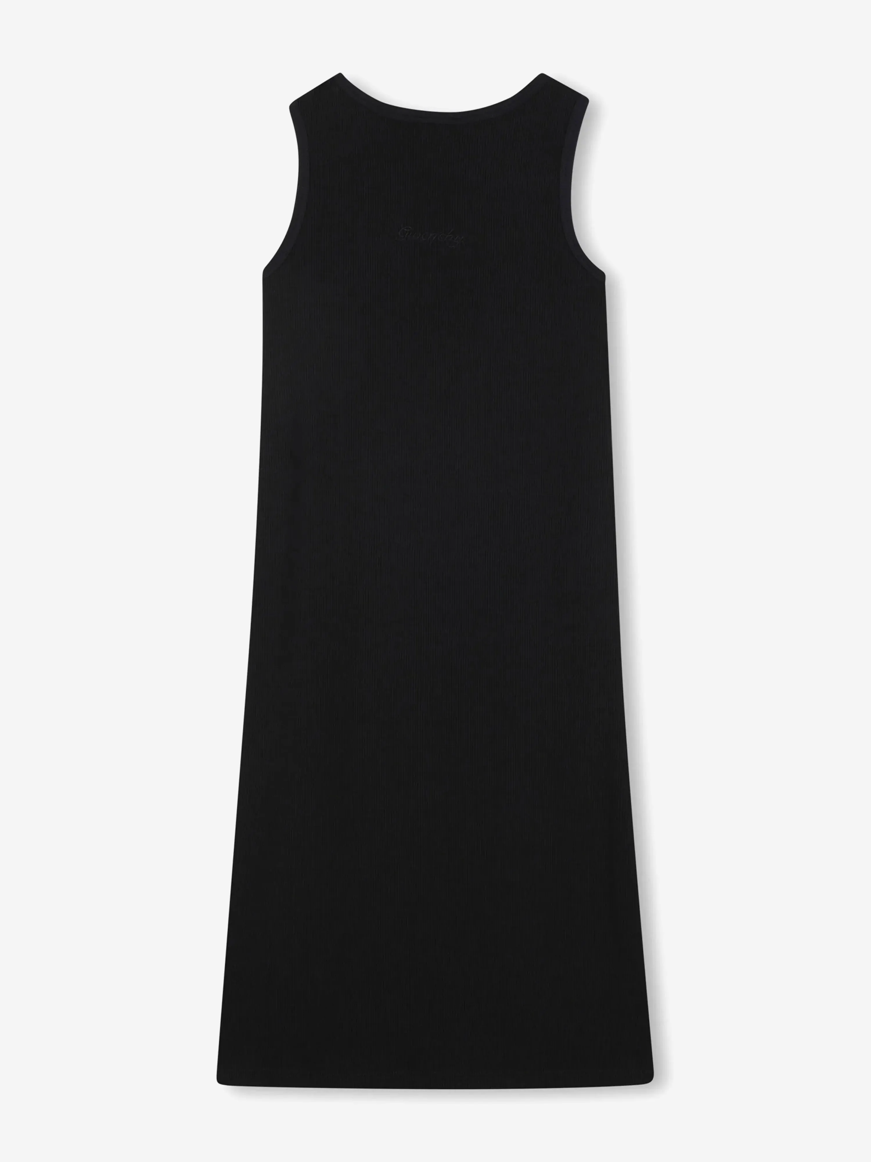 Mädchen Rippen-Logo Tankkleid in Schwarz