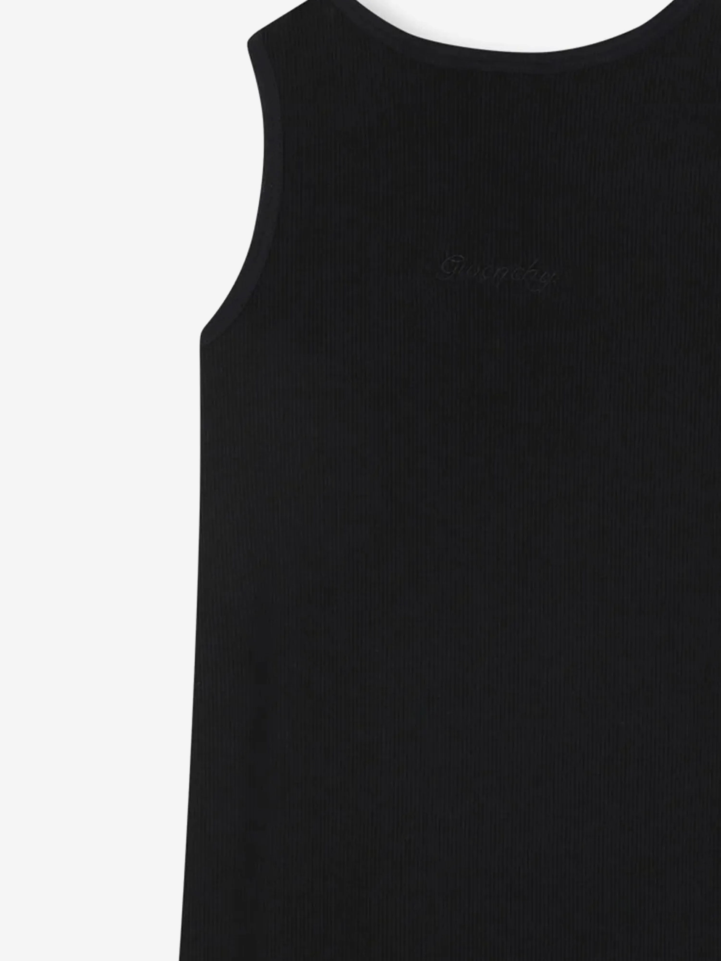 Mädchen Rippen-Logo Tankkleid in Schwarz