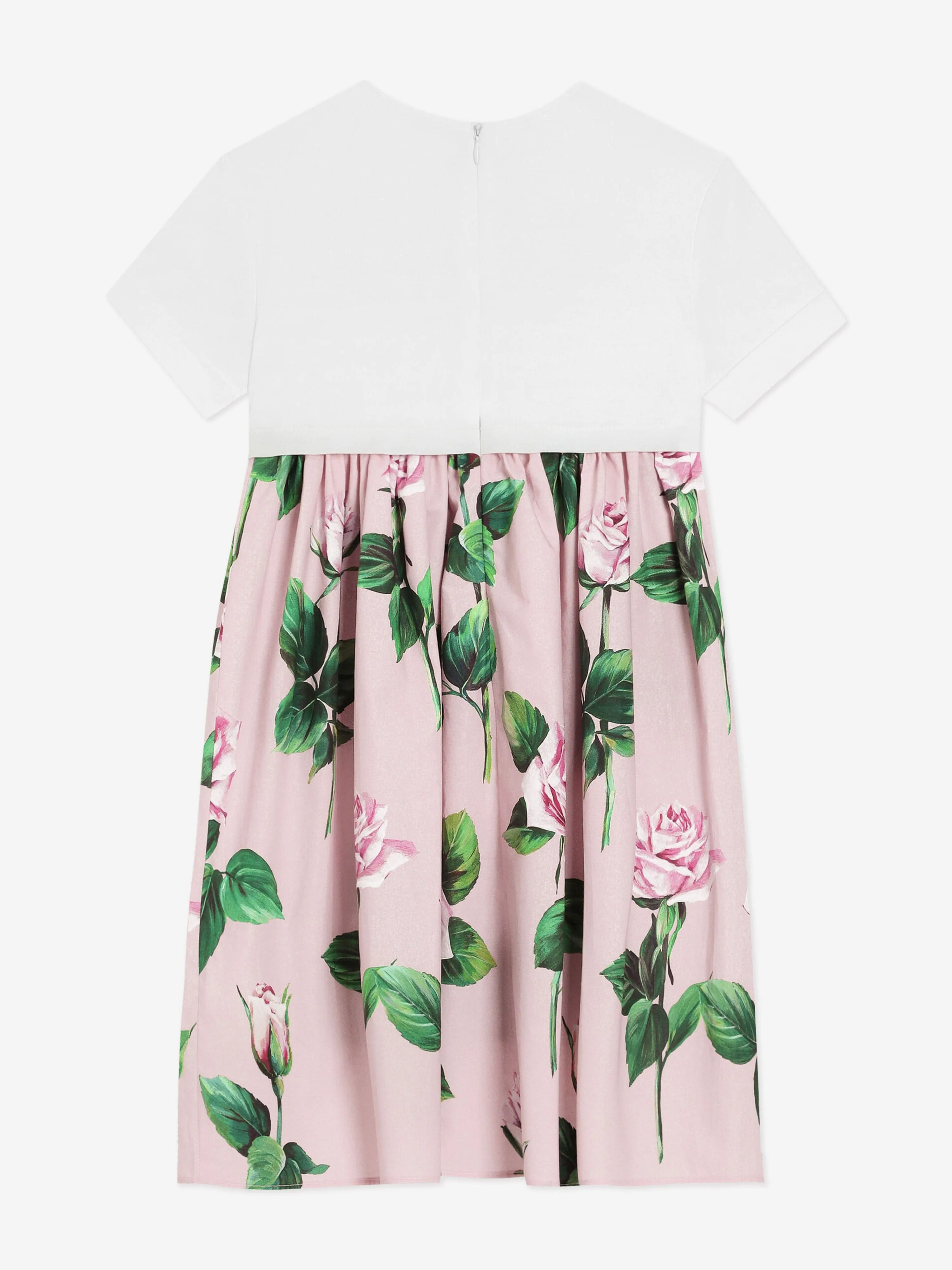 Mädchen Rosa Rosen-Logo-Druck Kleid