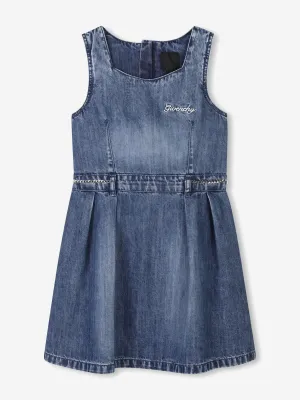 Mädchen ärmelloses Denimkleid in Blau