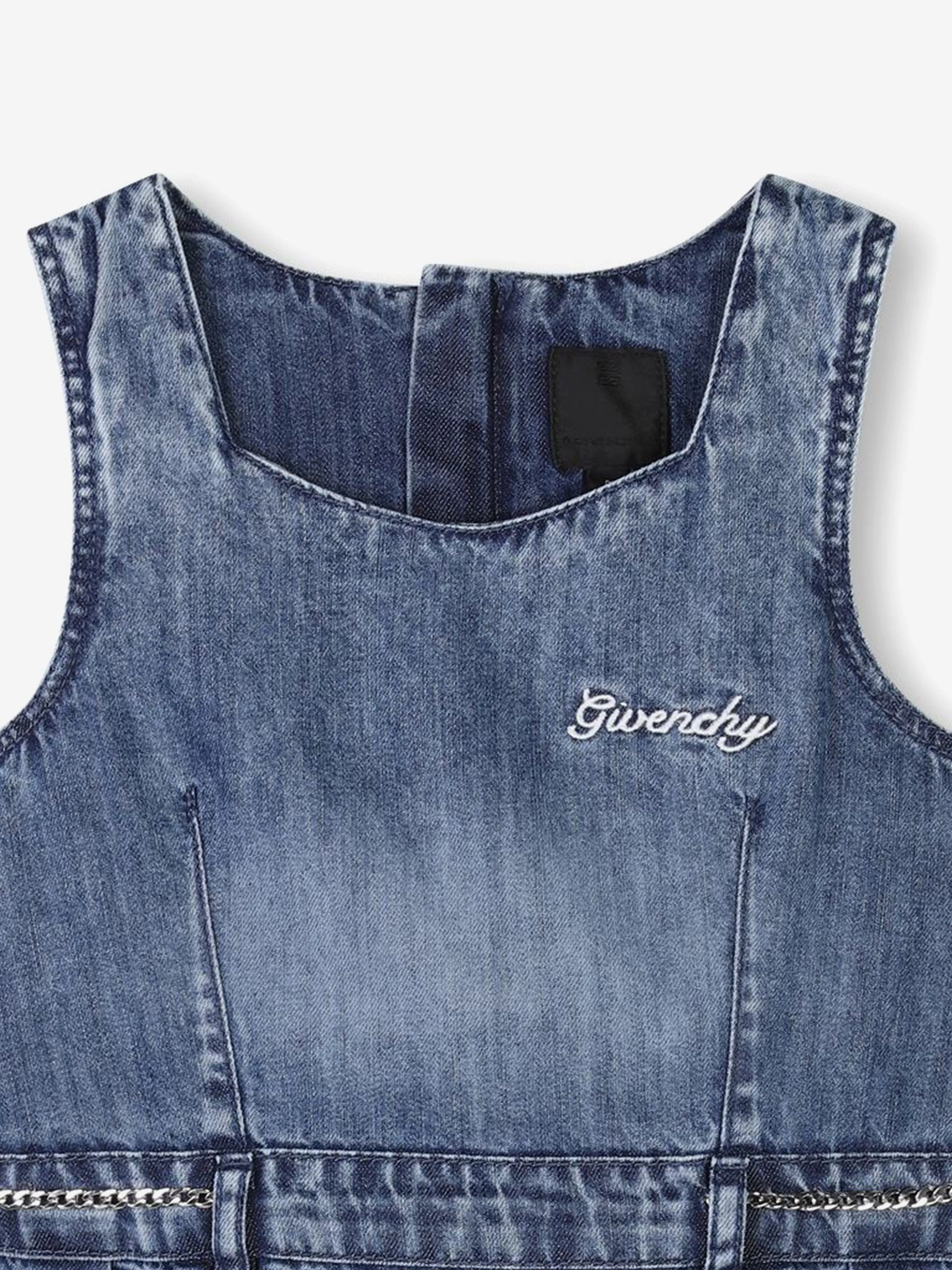 Mädchen ärmelloses Denimkleid in Blau