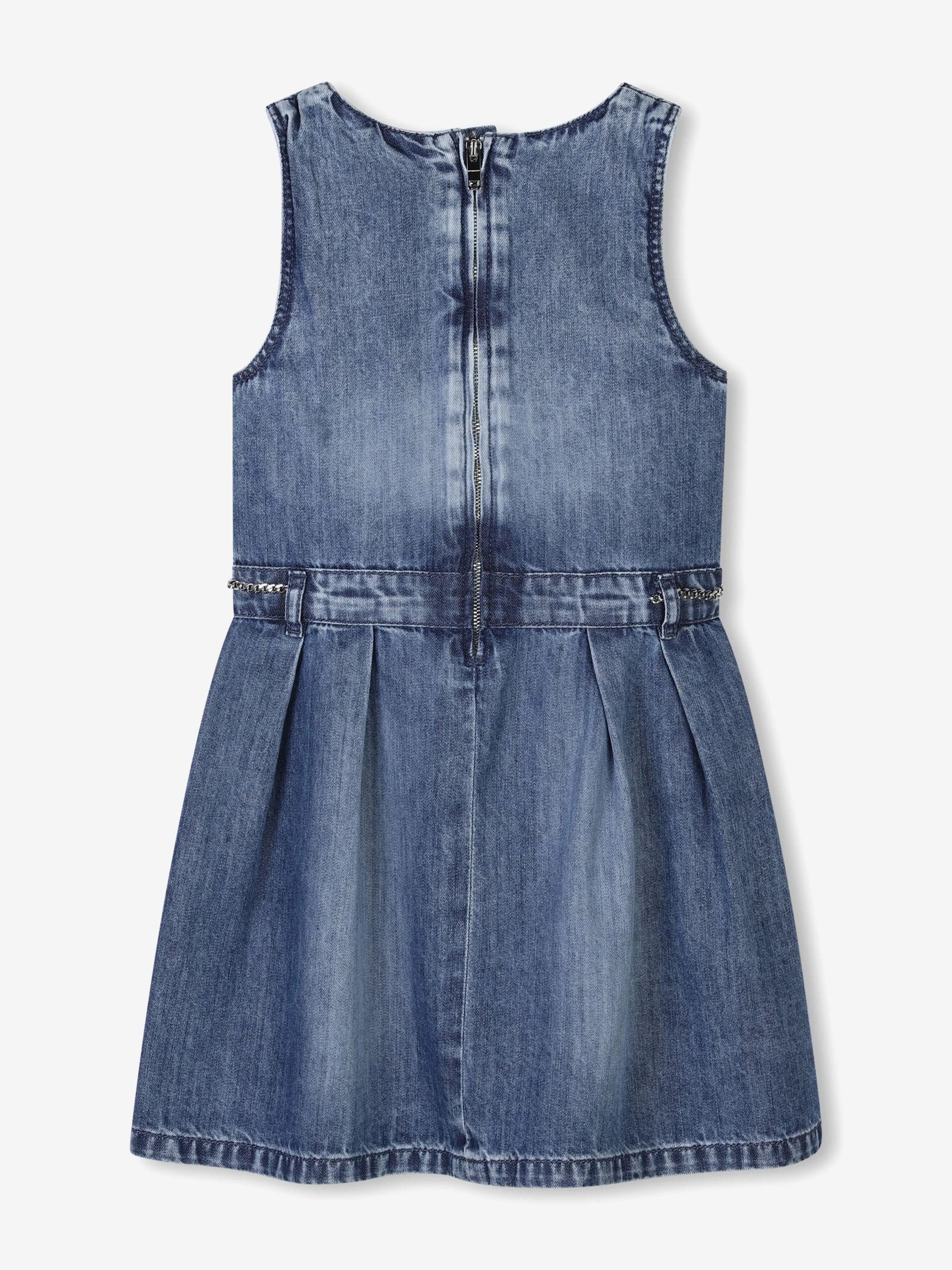 Mädchen ärmelloses Denimkleid in Blau