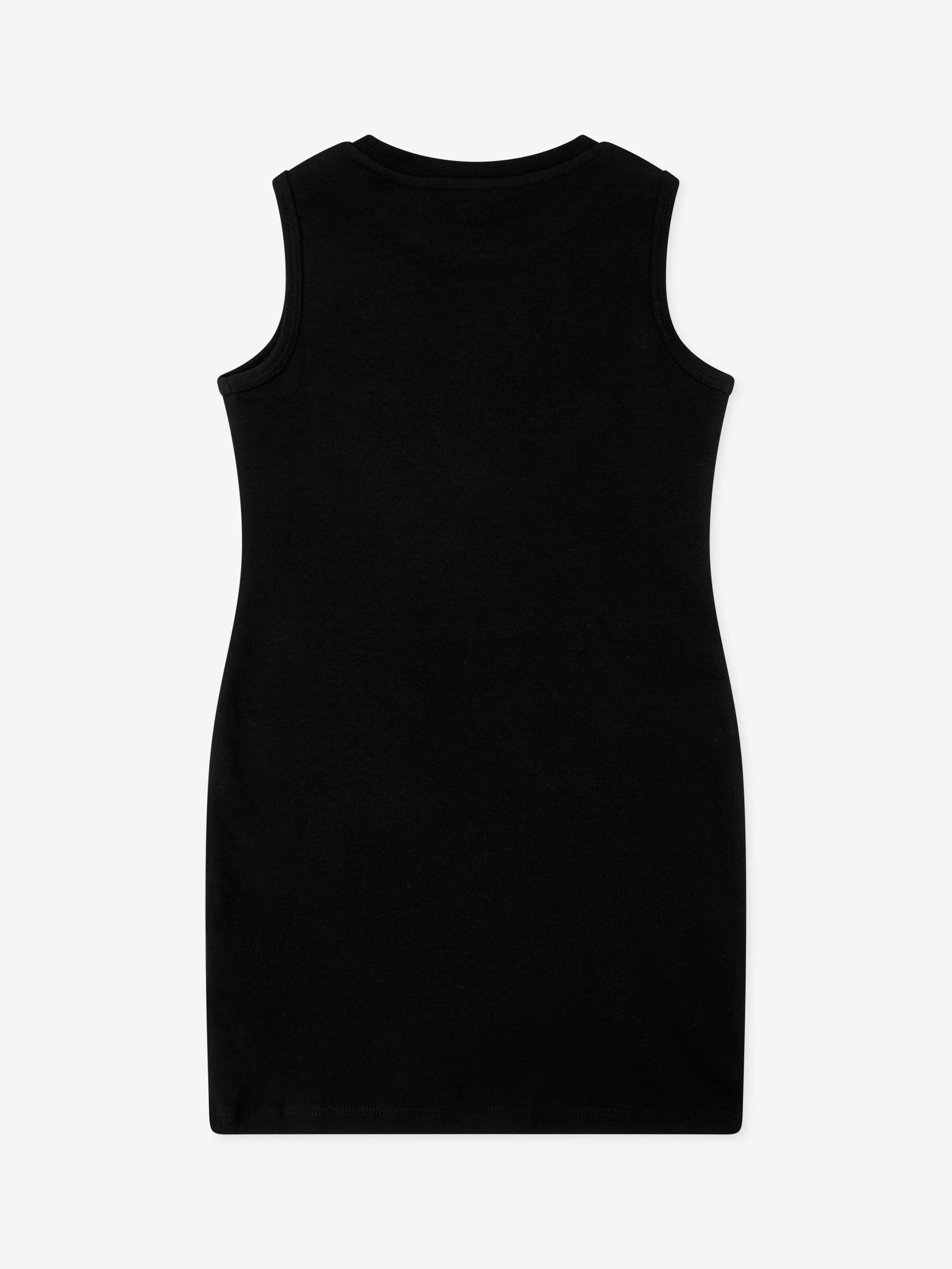 Mädchen ärmelloses Logo-Kleid in Schwarz