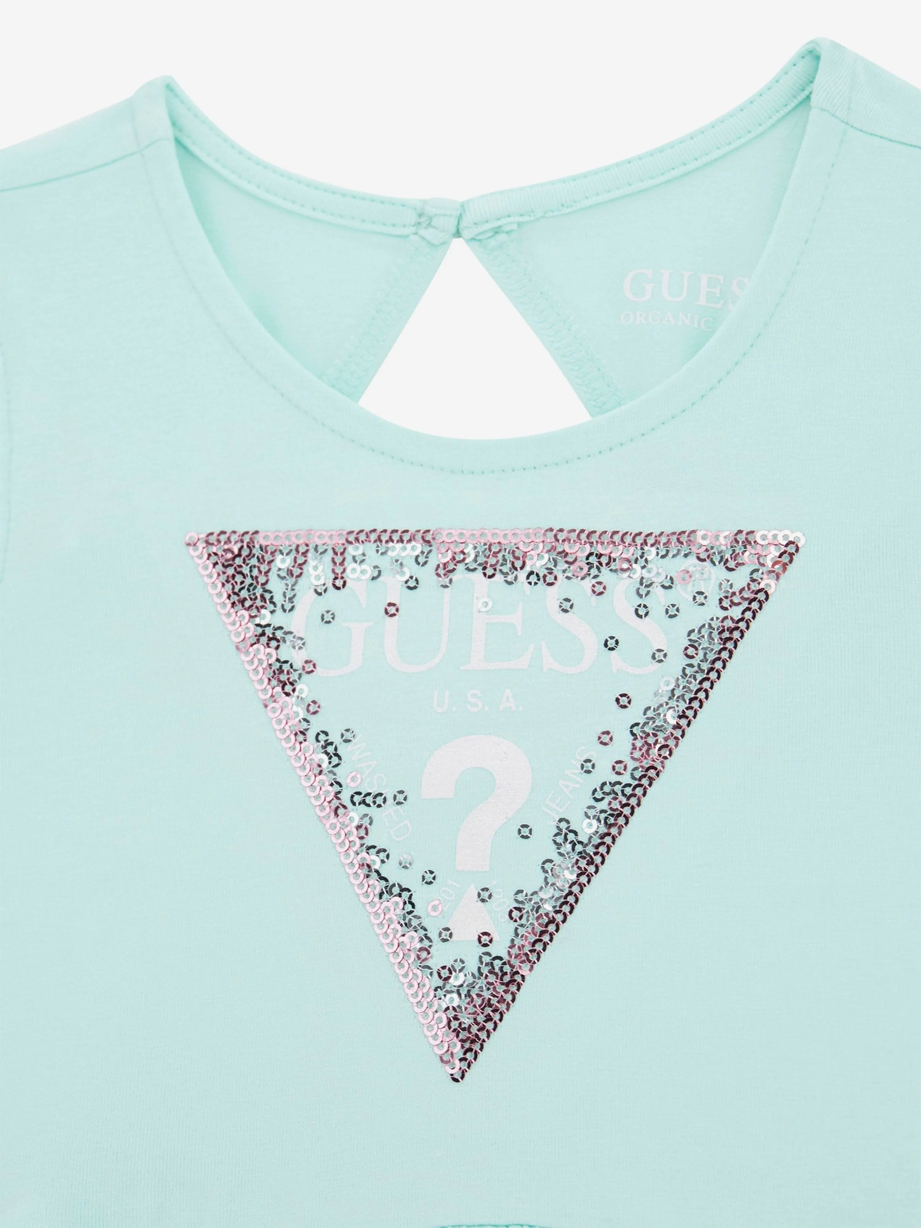 Mädchen ärmelloses Logo-Kleid in Grün