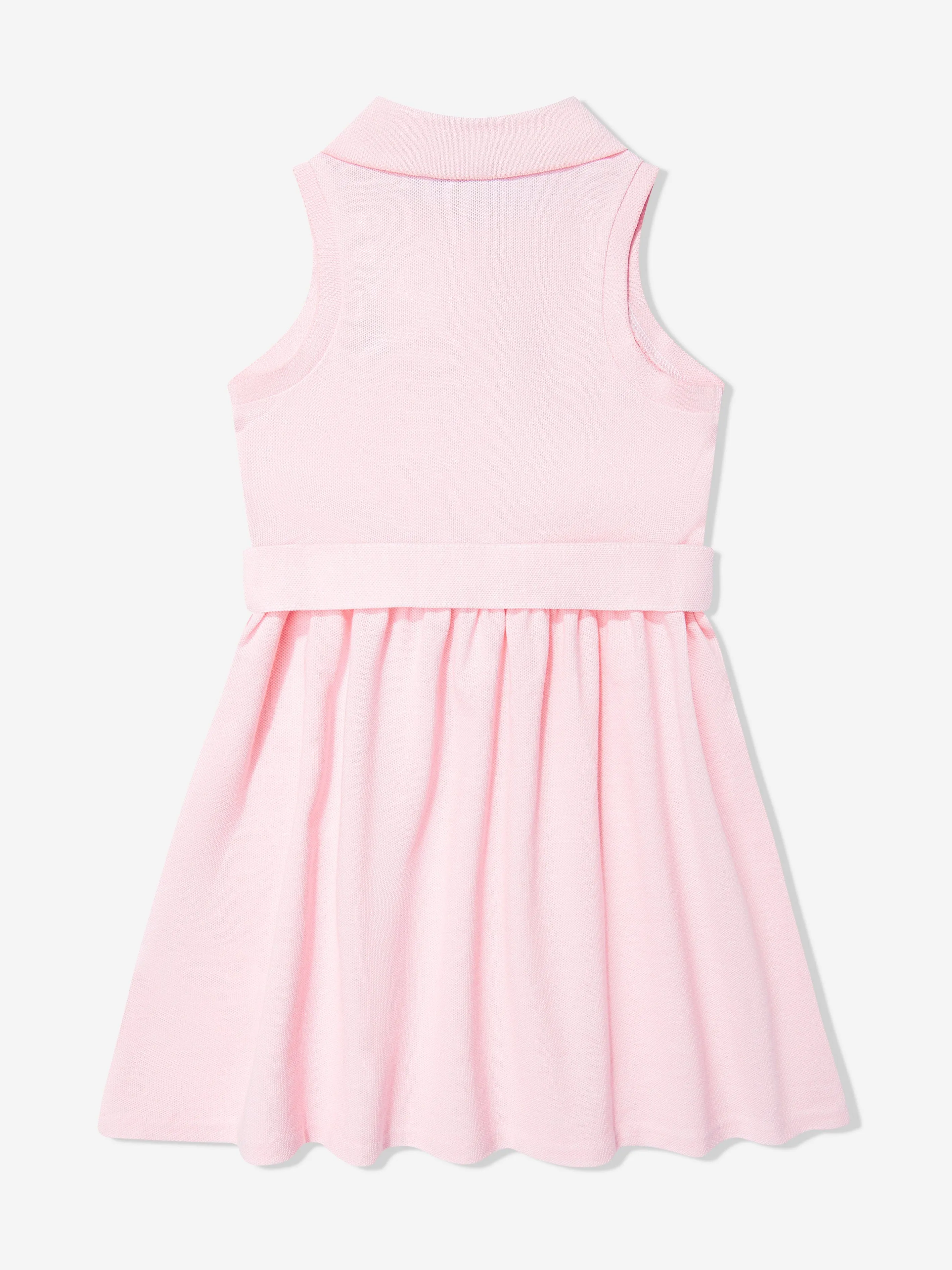 Mädchen ärmelloses Polo-Kleid in Rosa
