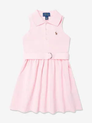 Mädchen ärmelloses Polo-Kleid in Rosa