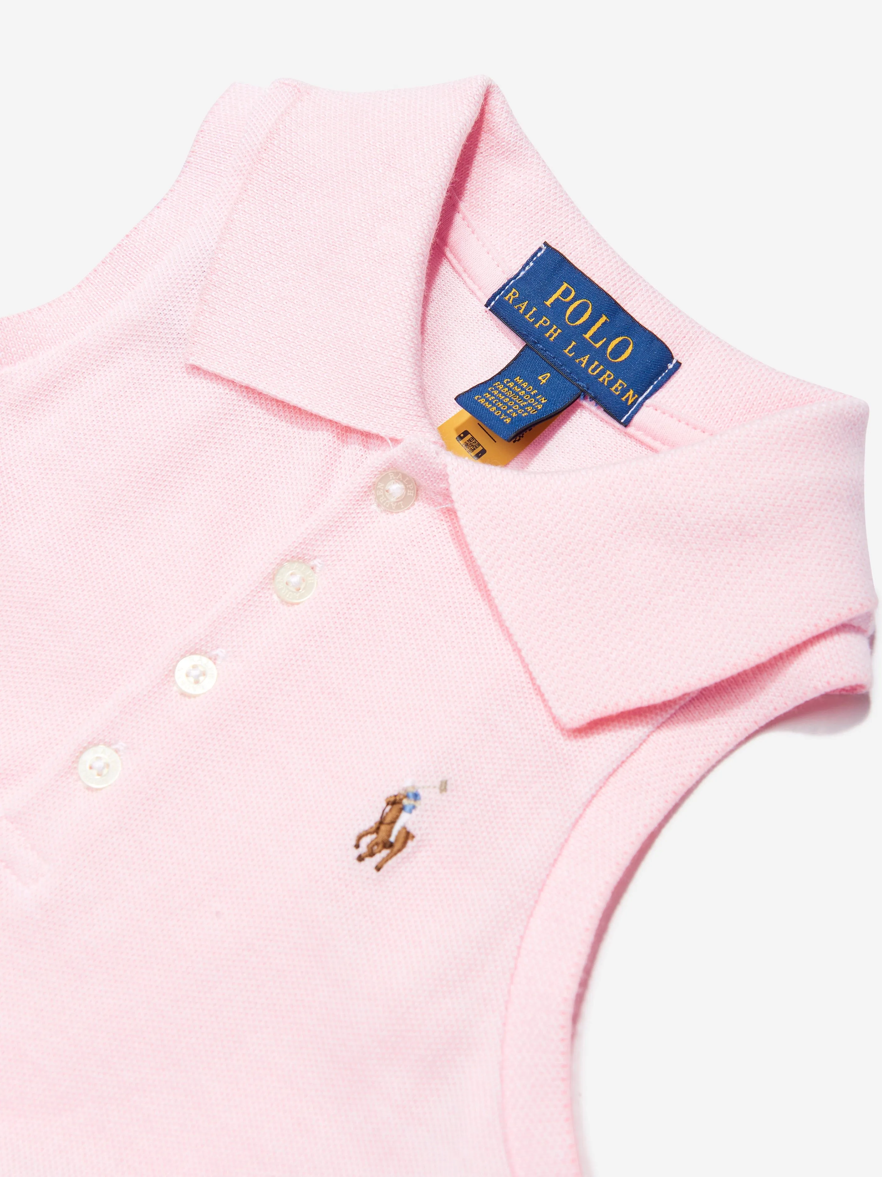 Mädchen ärmelloses Polo-Kleid in Rosa