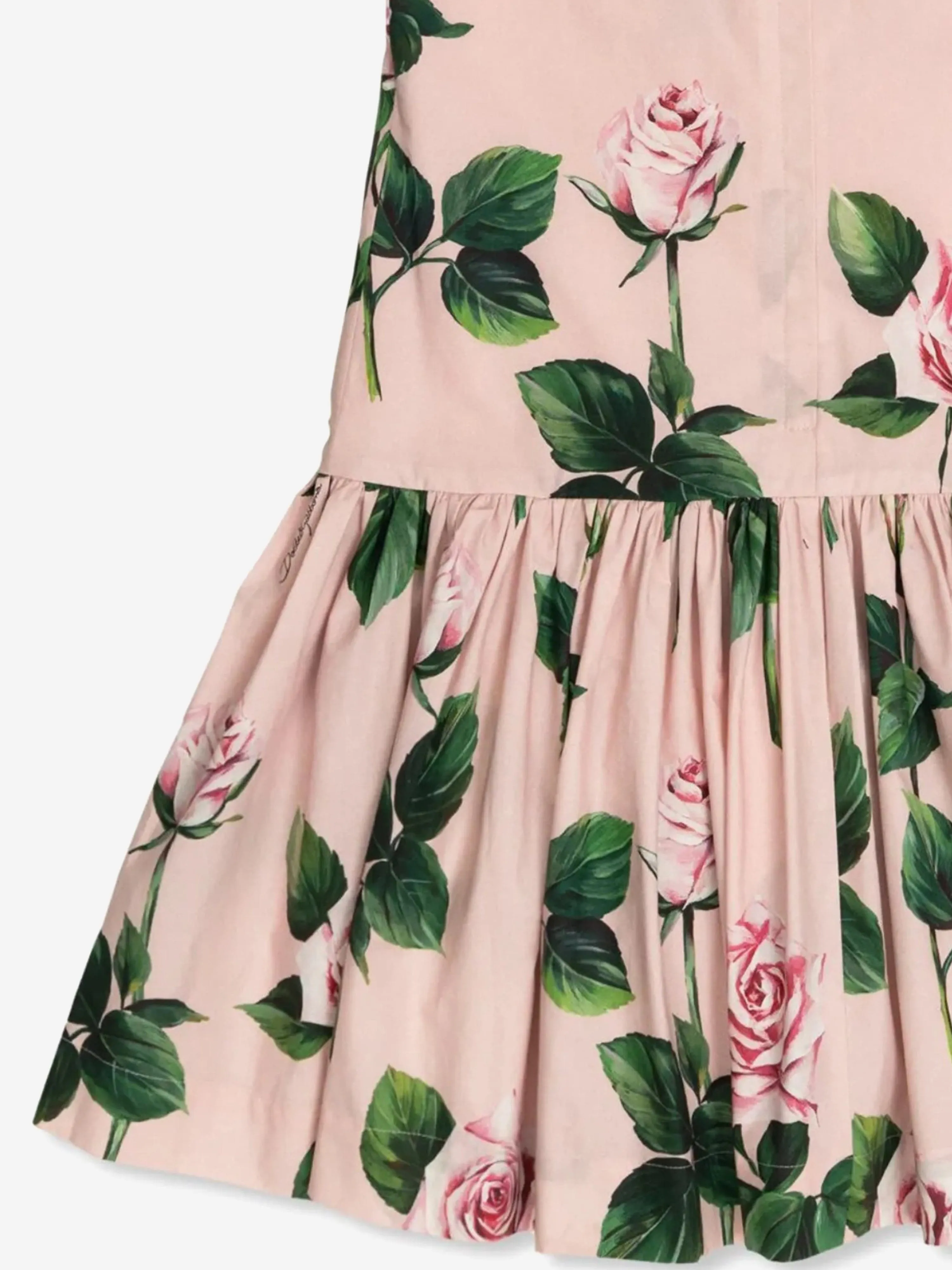 Mädchen ärmelloses Kleid mit Rosenprint in Rosa