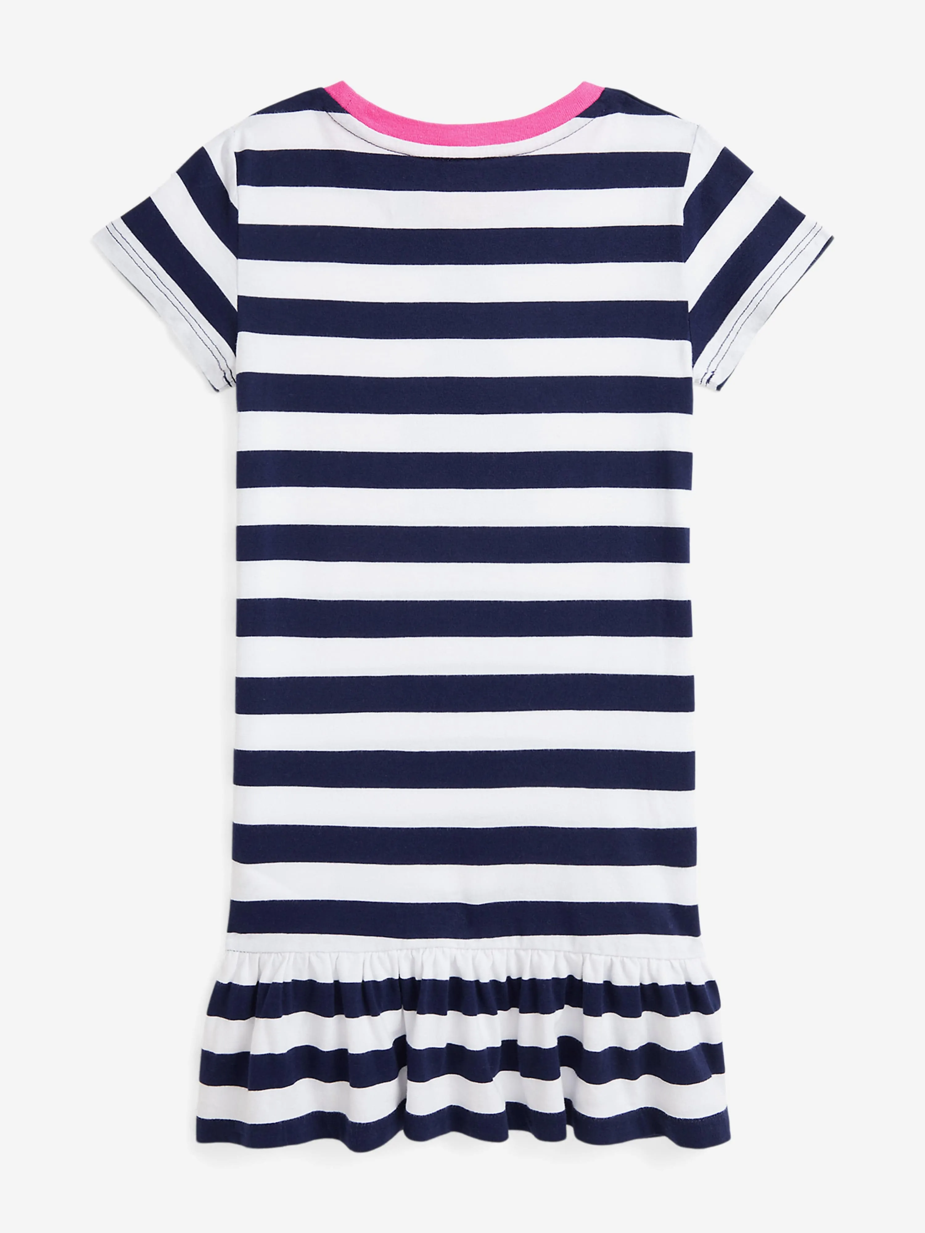 Mädchen Gestreiftes Polo-Bär T-Shirt-Kleid in Marineblau