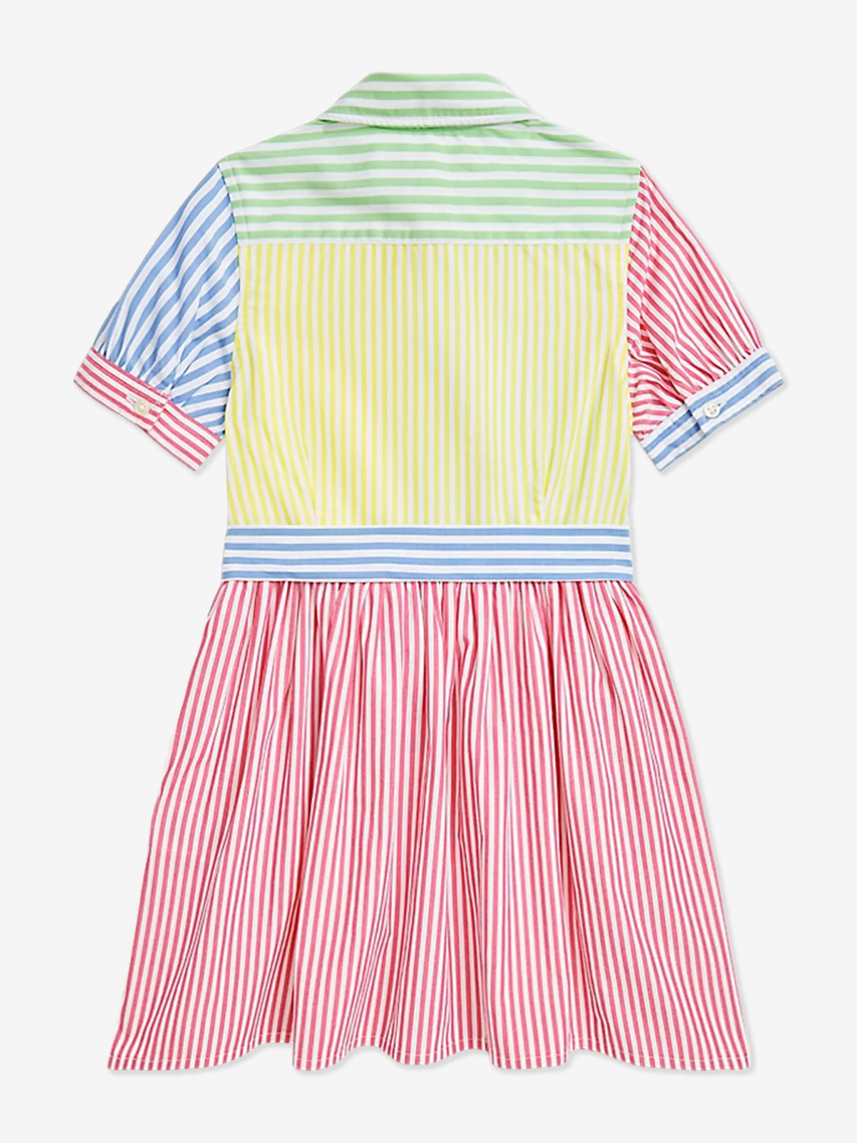 Mädchen Gestreiftes Hemdkleid in Rosa
