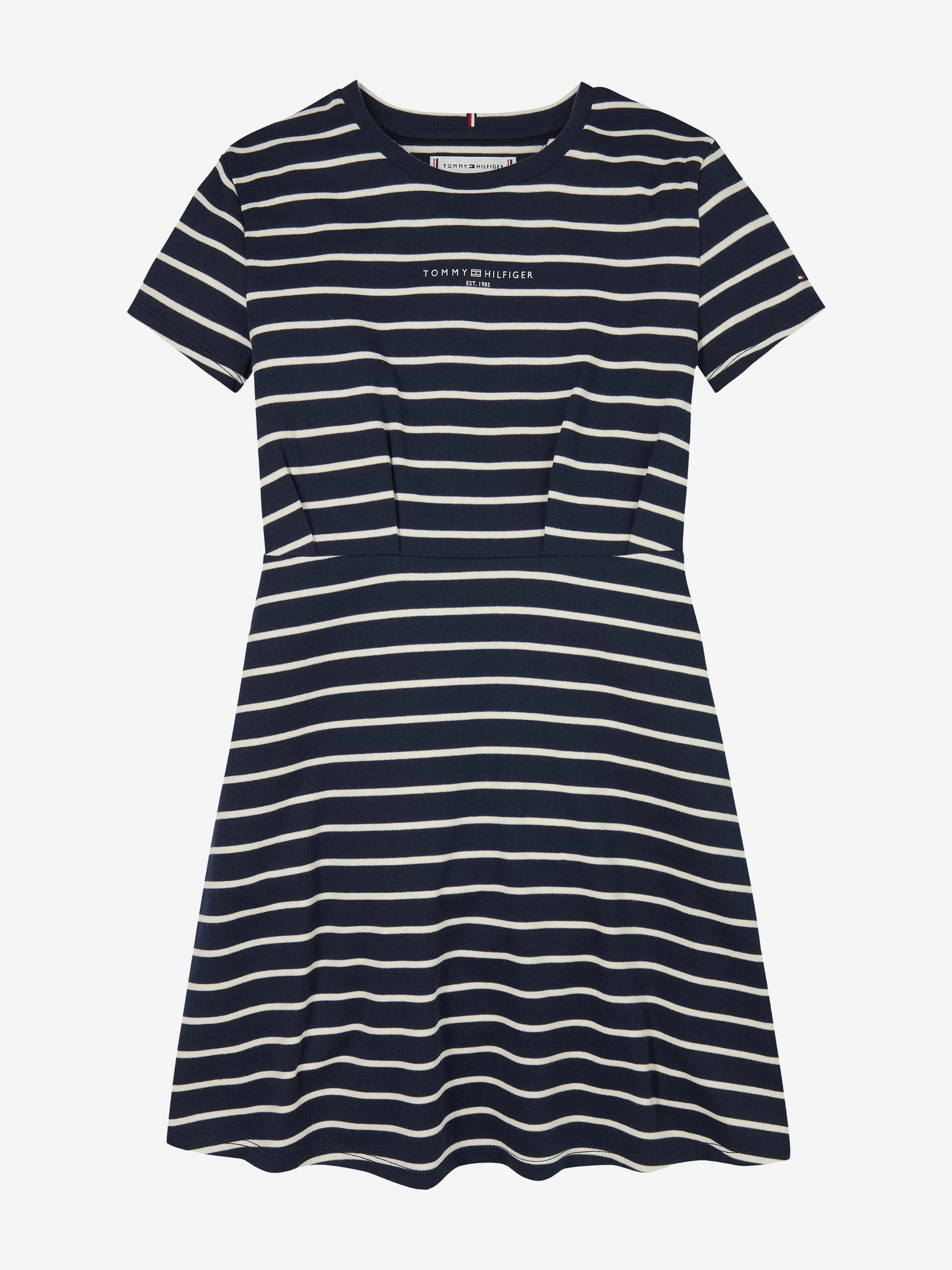 Mädchen gestreiftes T-Shirt-Kleid in Marine
