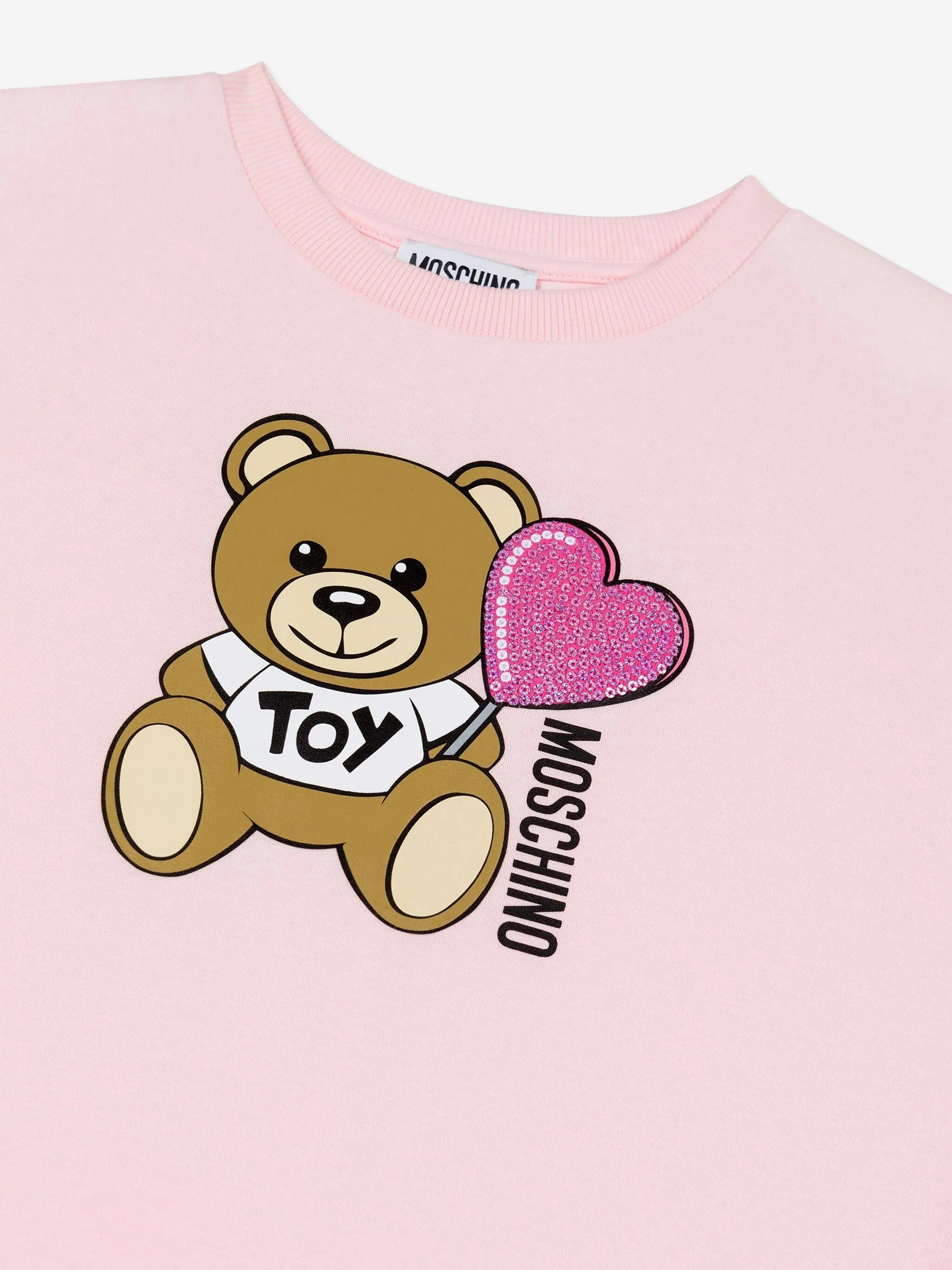 Mädchen Teddybär Logo Kleid in Rosa