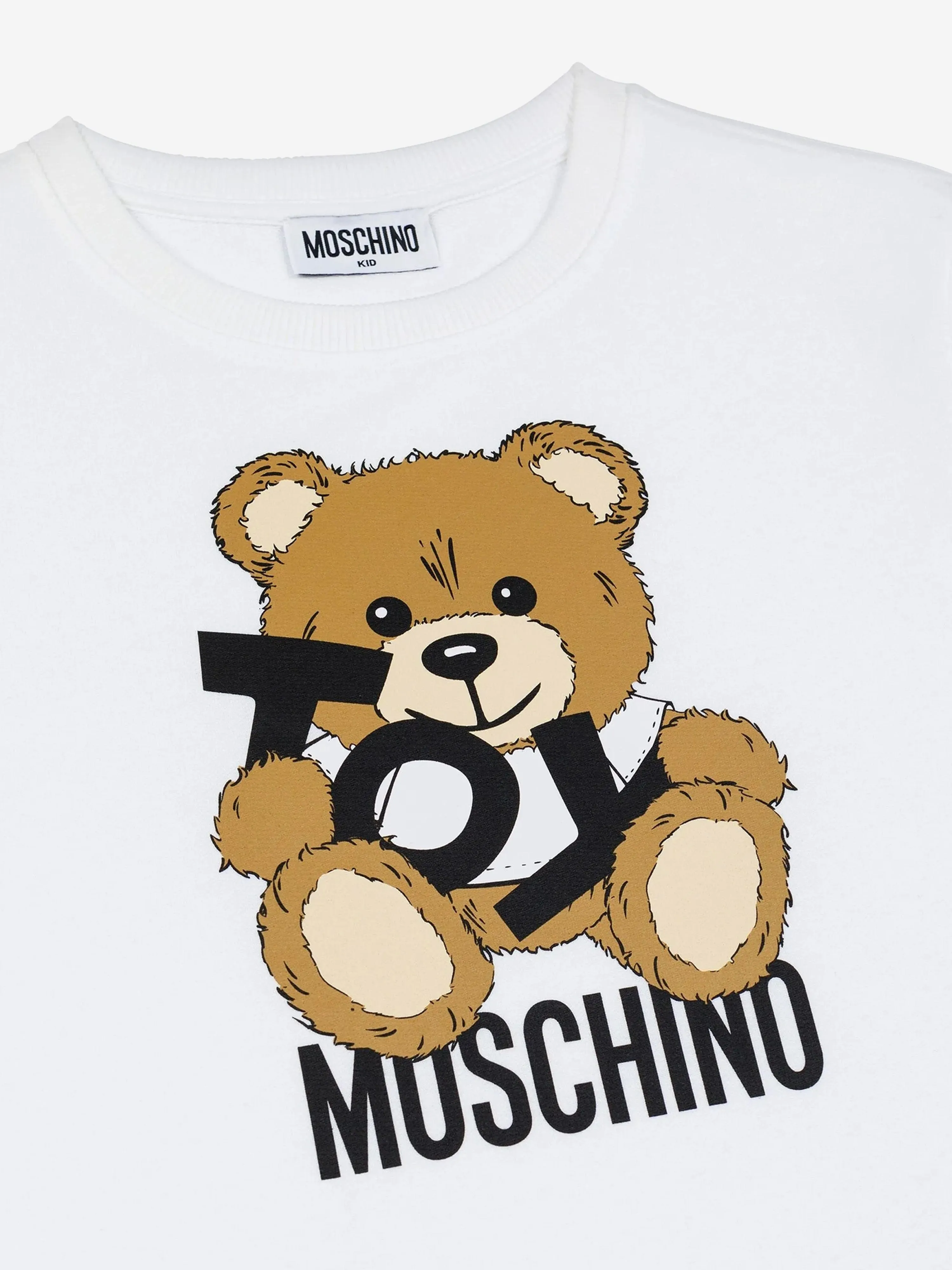 Mädchen Teddybär Logo Kleid in Weiß