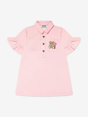 Mädchen Teddybär Polo Kleid in Rosa