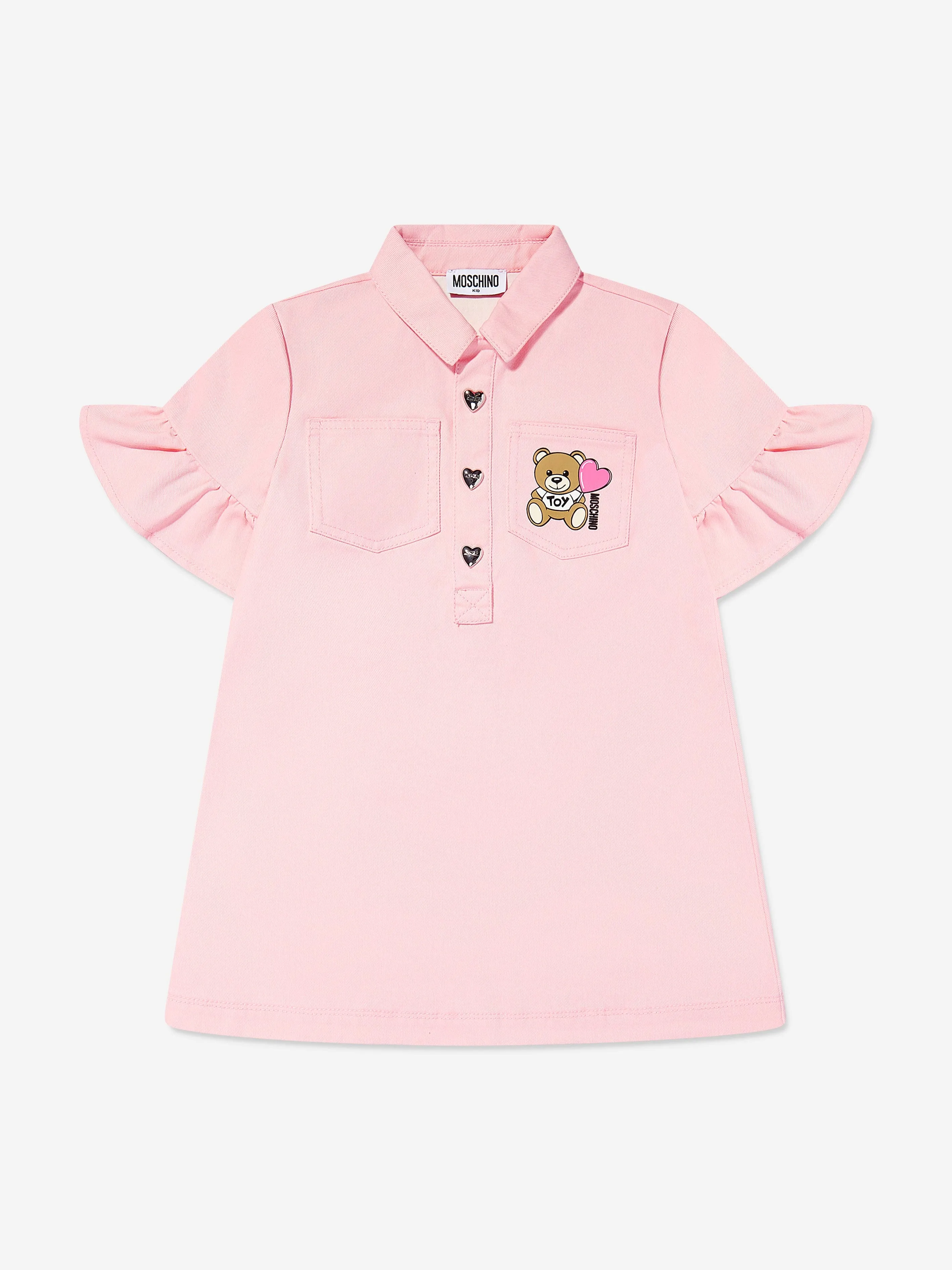 Mädchen Teddybär Polo Kleid in Rosa