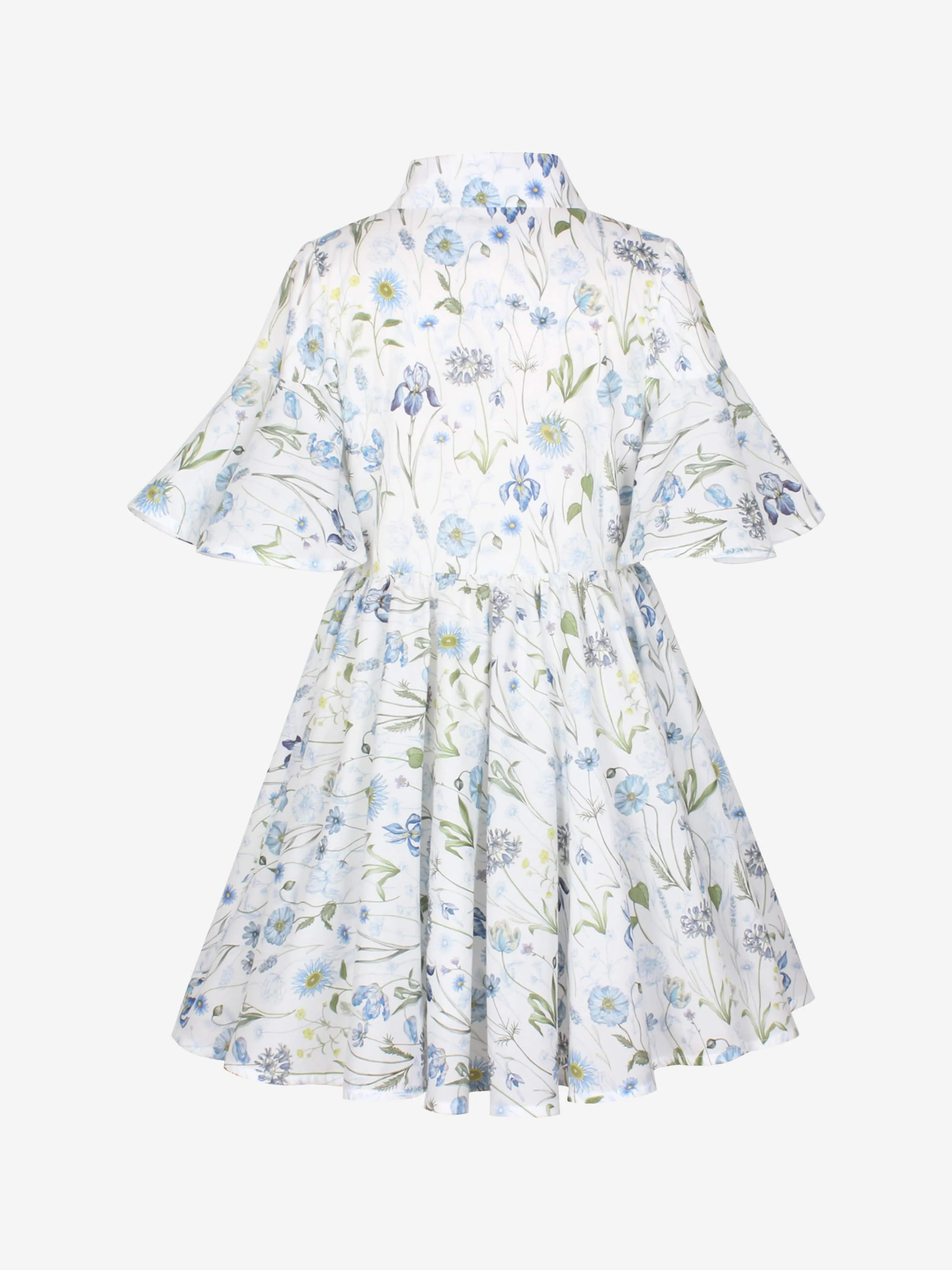 Jessie And James Mädchenkleid mit kleiner Schwester und Blumenwiesen-Druck in Weiß