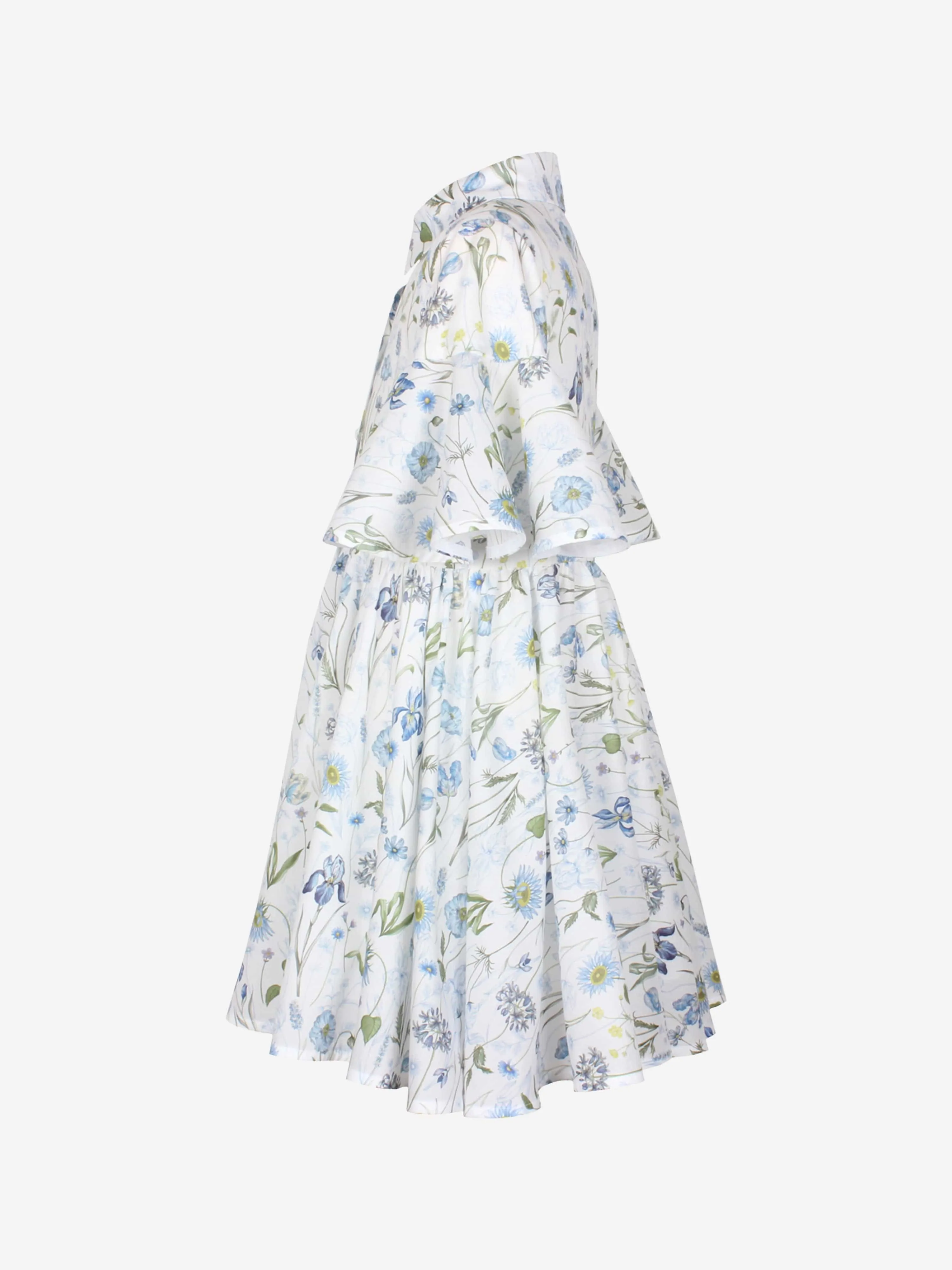 Jessie And James Mädchenkleid mit kleiner Schwester und Blumenwiesen-Druck in Weiß