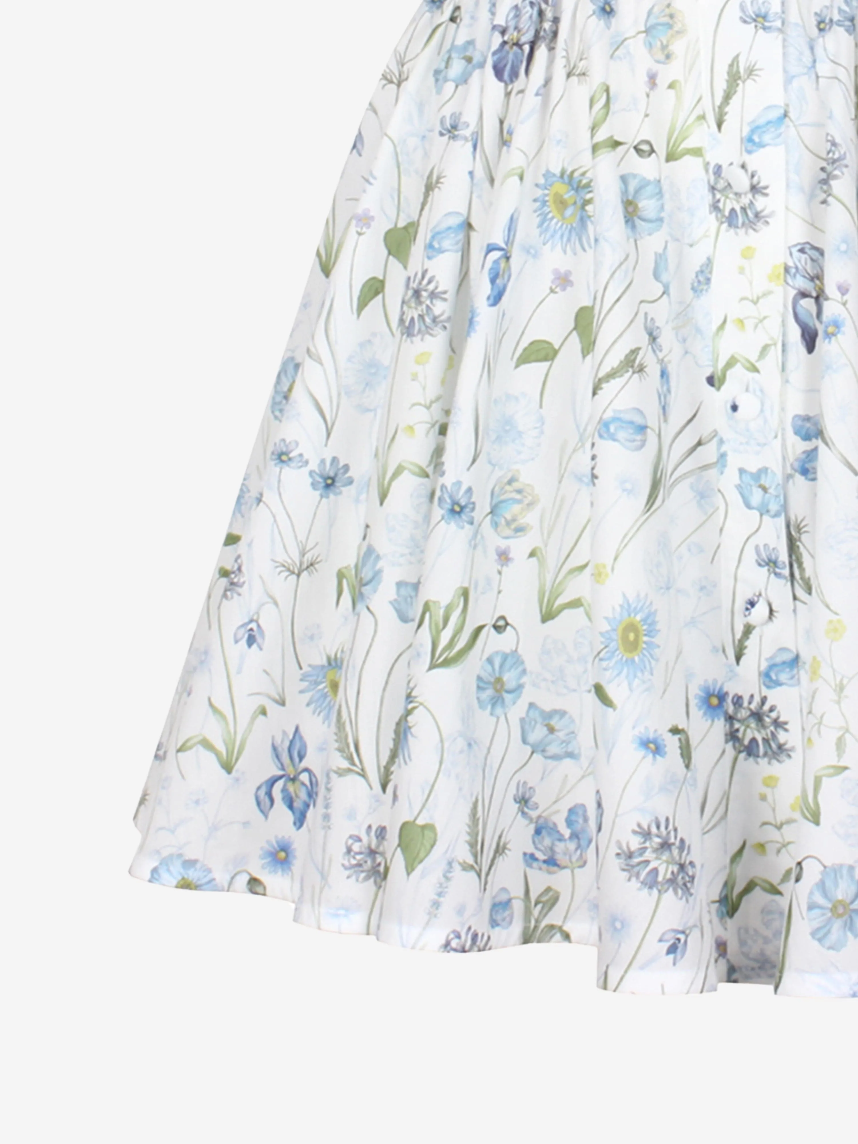 Jessie And James Mädchenkleid mit kleiner Schwester und Blumenwiesen-Druck in Weiß