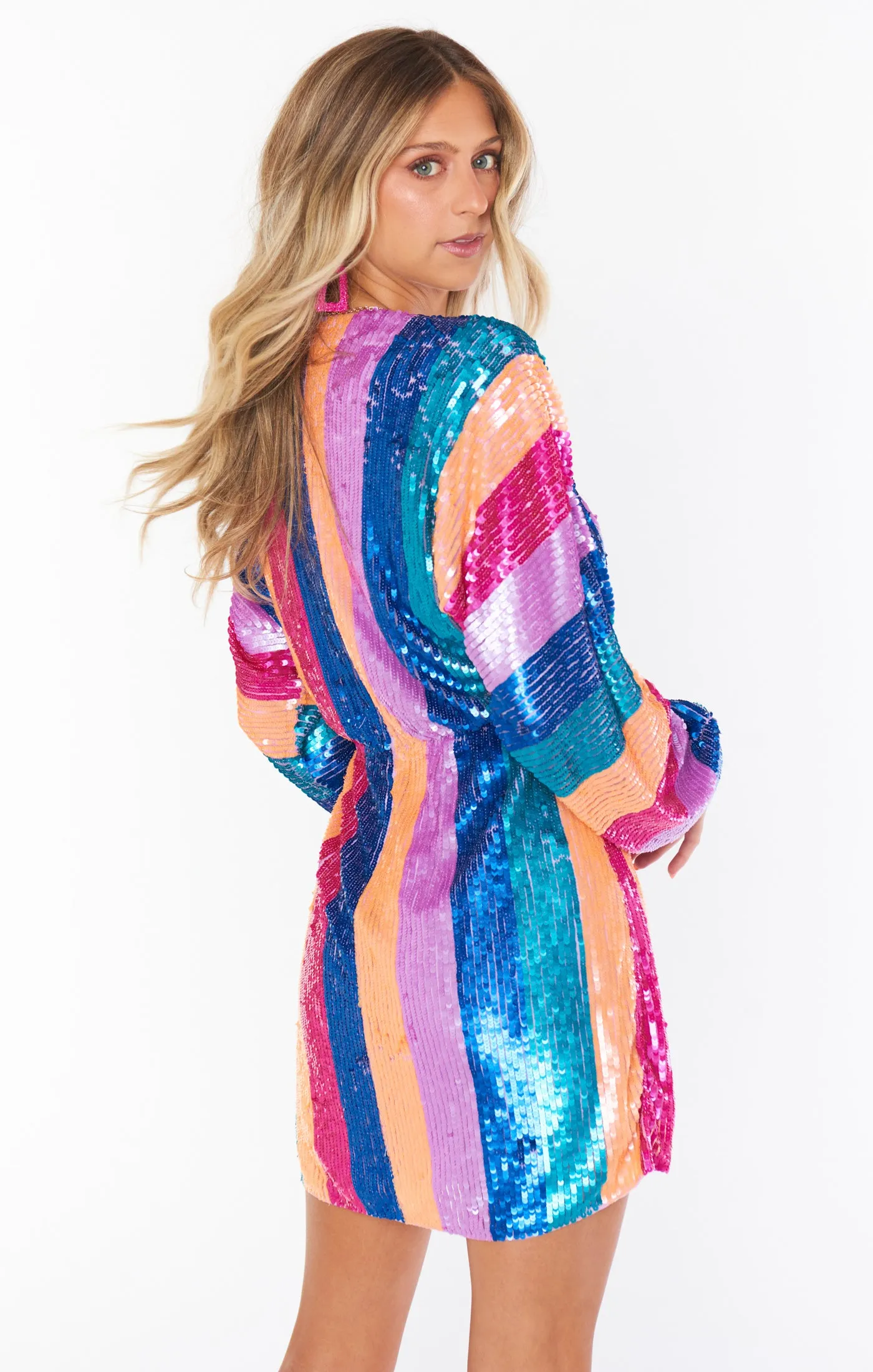 Kidman Minikleid ~ Neon Streifen Pailletten