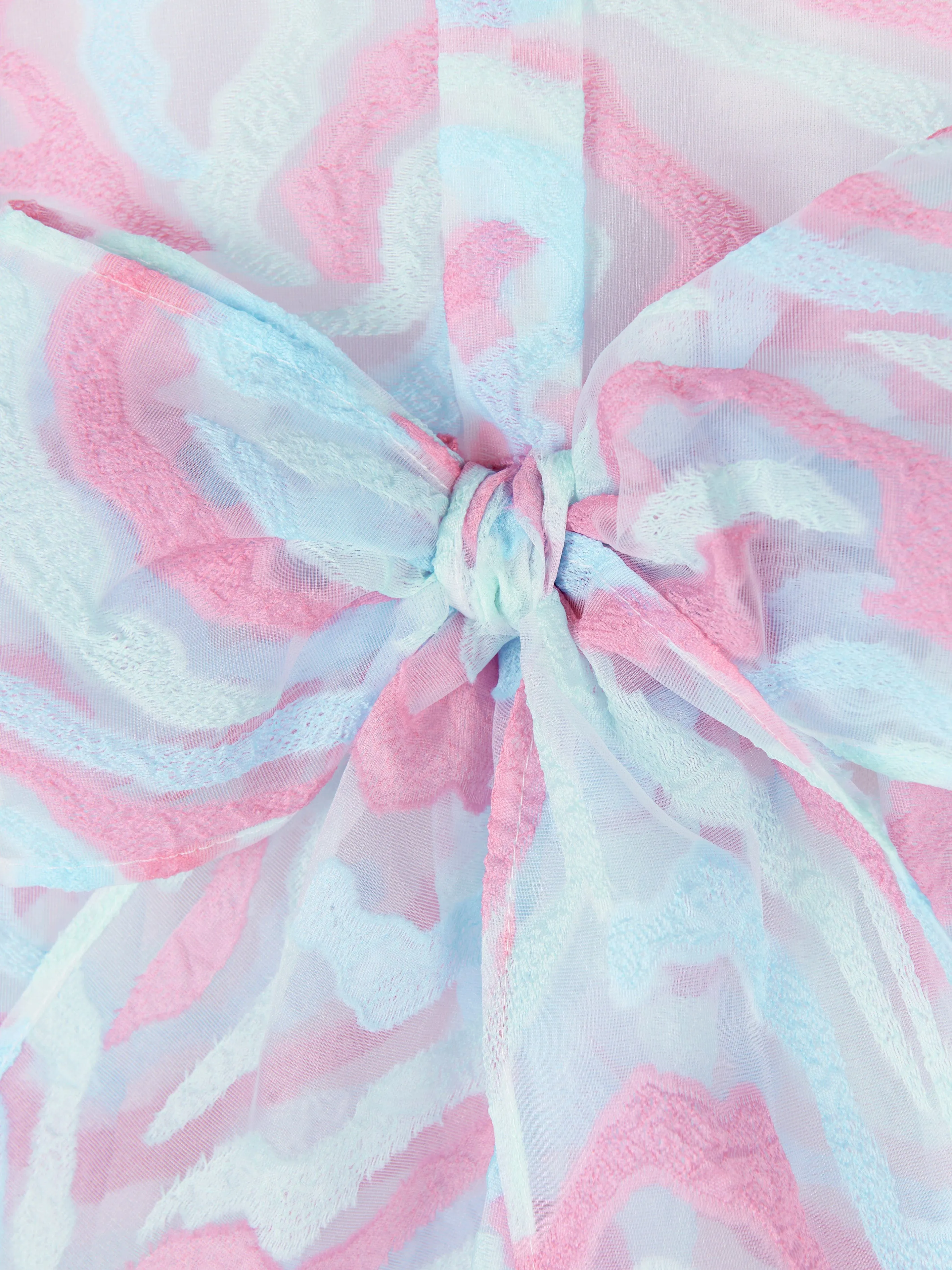 Mama Luma Girls Abstrakte Kurven Organza-Kleid in Blau