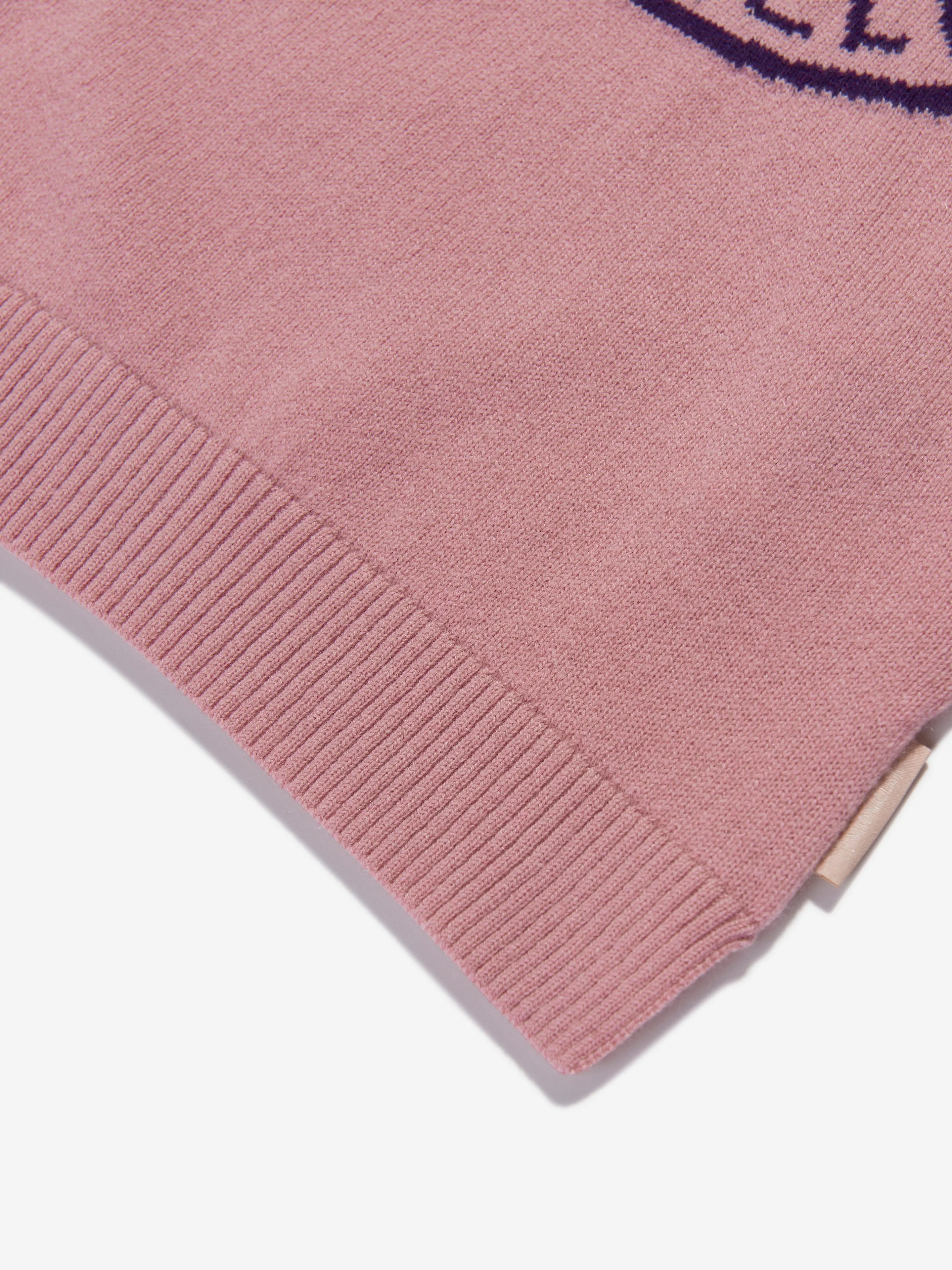 Moncler Enfant Baby Girls Gestricktes Logo-Kleid in Rosa