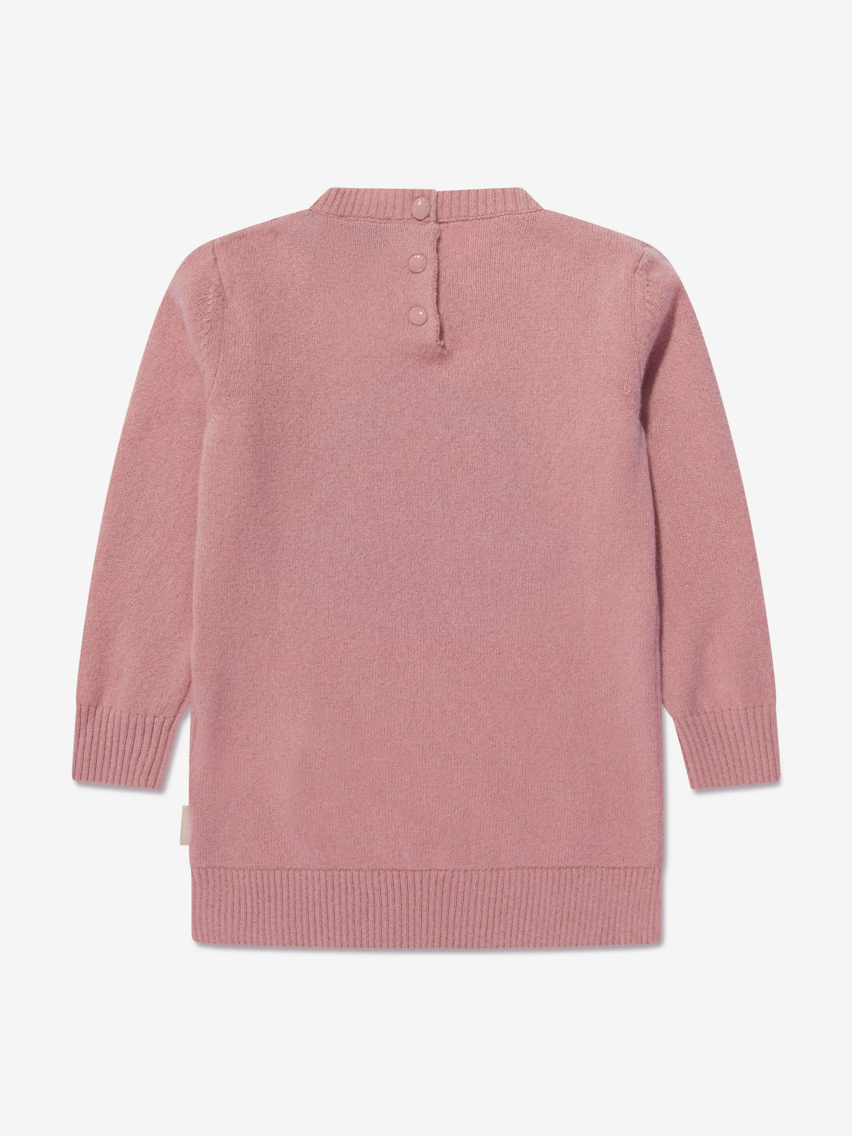 Moncler Enfant Baby Girls Gestricktes Logo-Kleid in Rosa