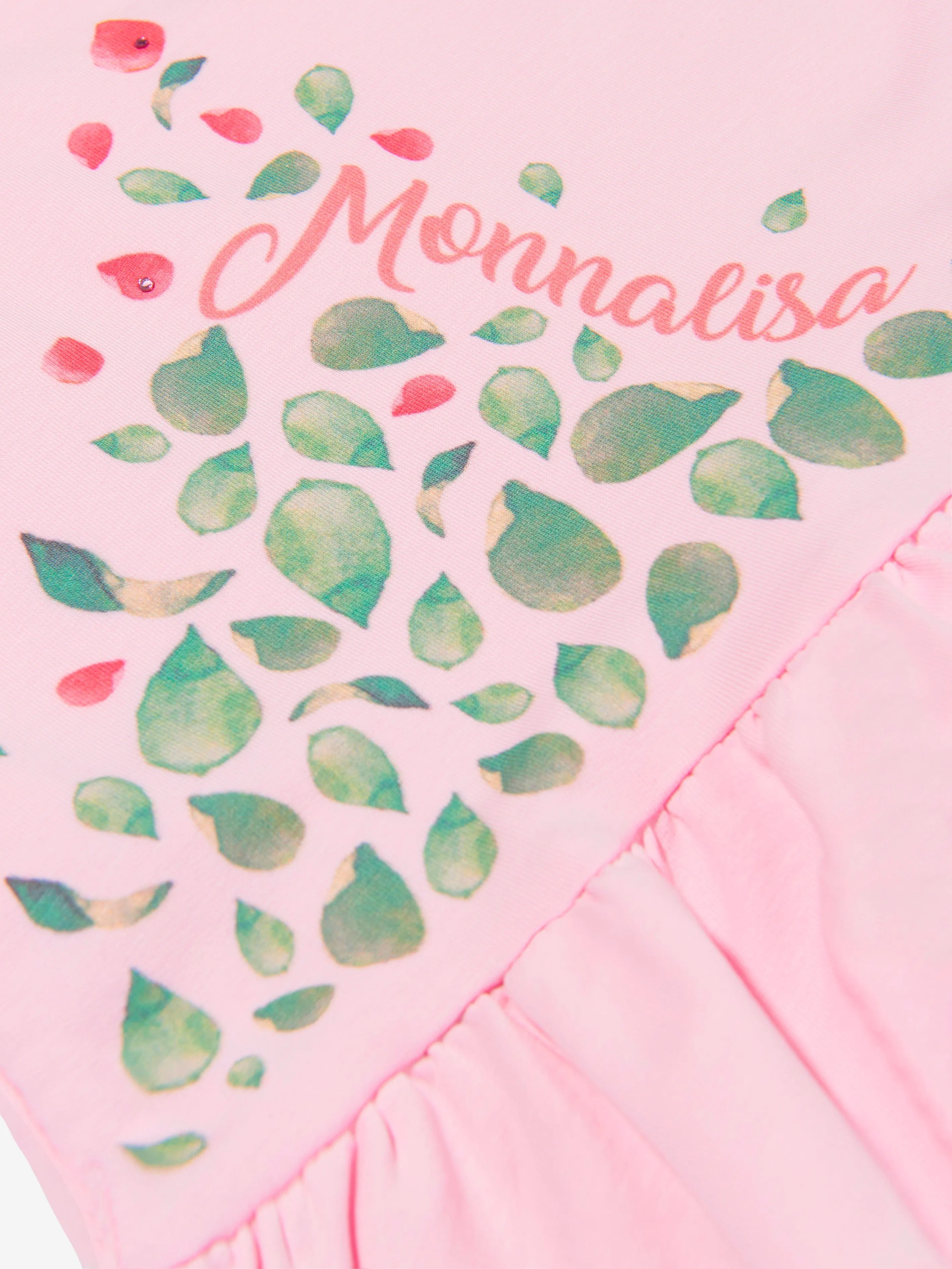 Monnalisa Mädchen Baumwollkleid mit Rosenprint
