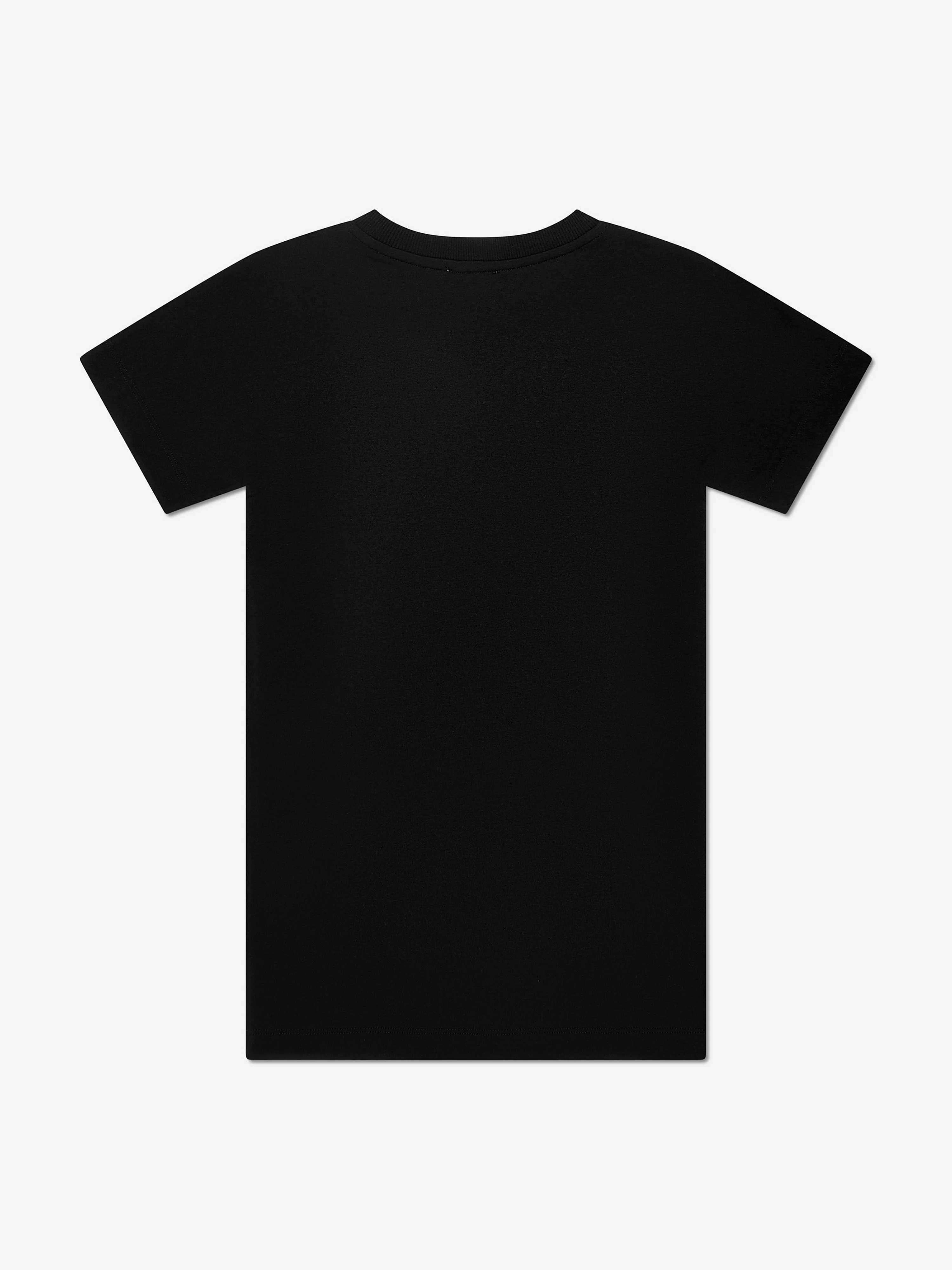 Moschino Girls Logo T-Shirt-Kleid in Schwarz