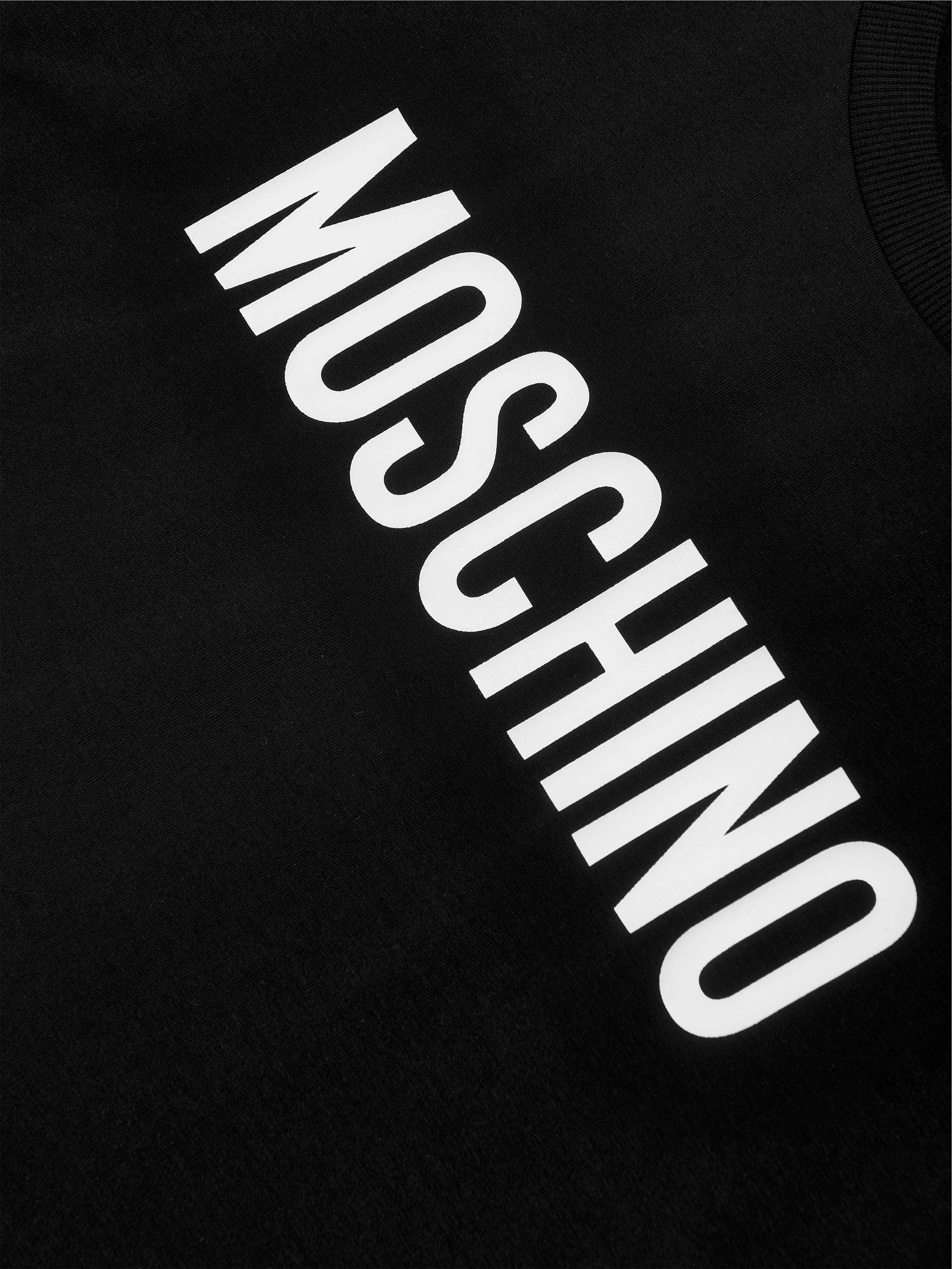 Moschino Girls Logo T-Shirt-Kleid in Schwarz