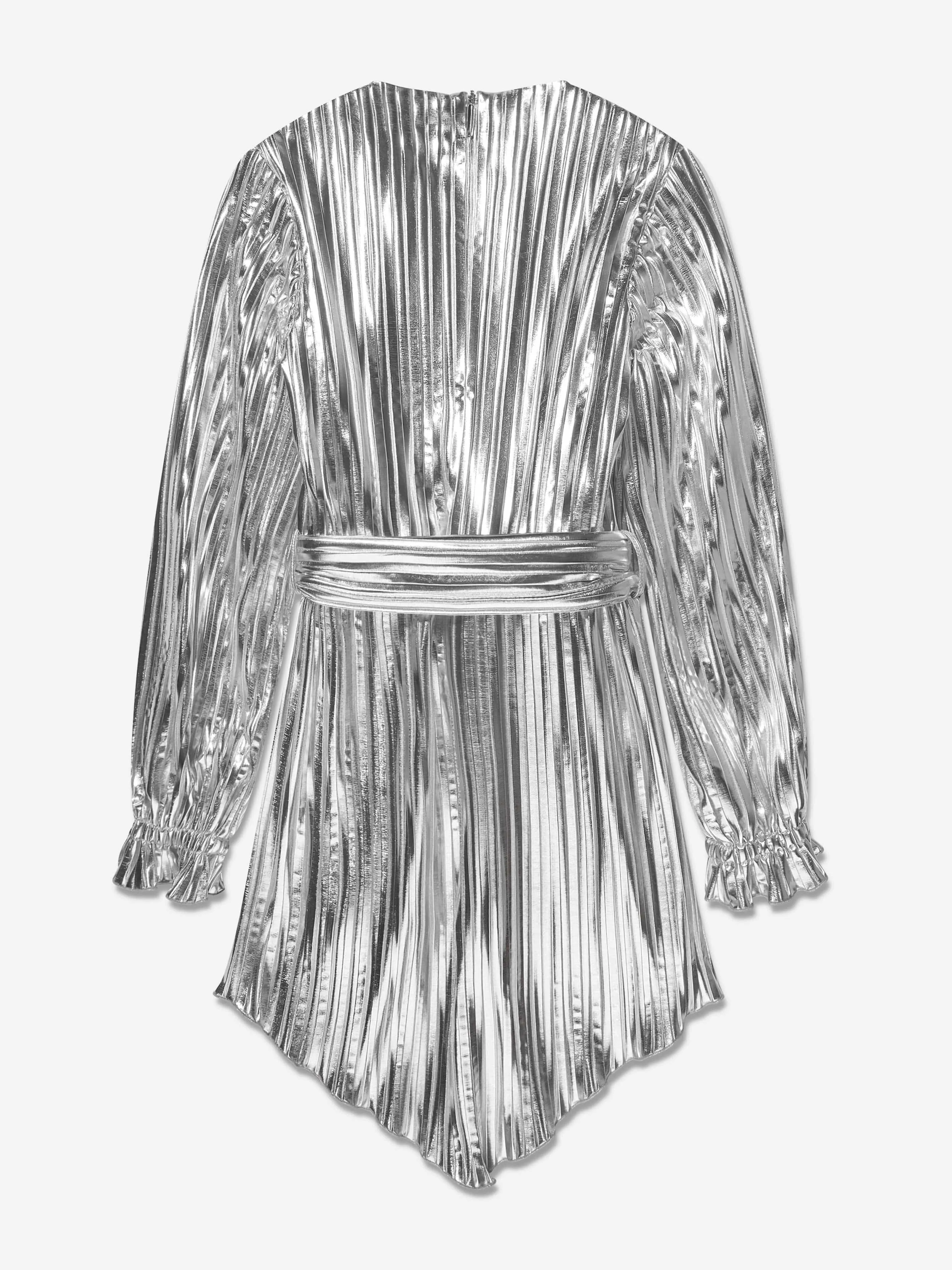 MSGM Mädchen Plisseekleid in Silber