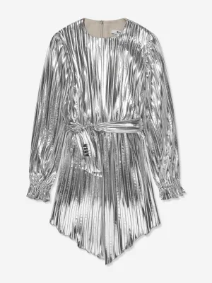 MSGM Mädchen Plisseekleid in Silber