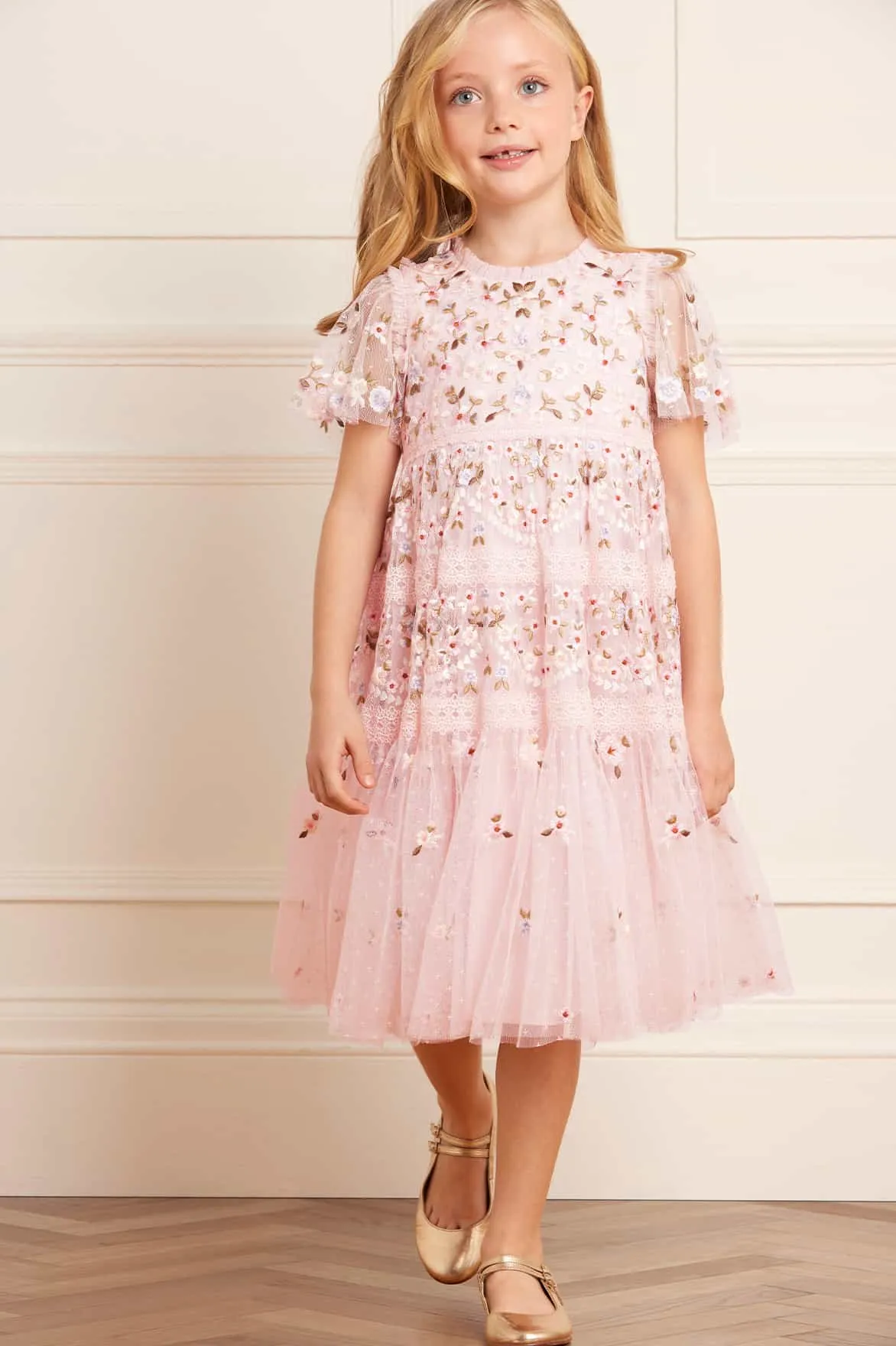 Needle & Thread Mädchen Girlanden Band Kleid in Rosa
